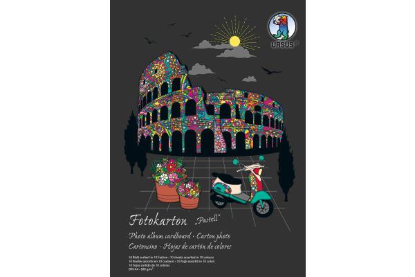 Ursus URSUS Fotokarton-Block A4 3794699SE 300g, pastell 10 Blatt