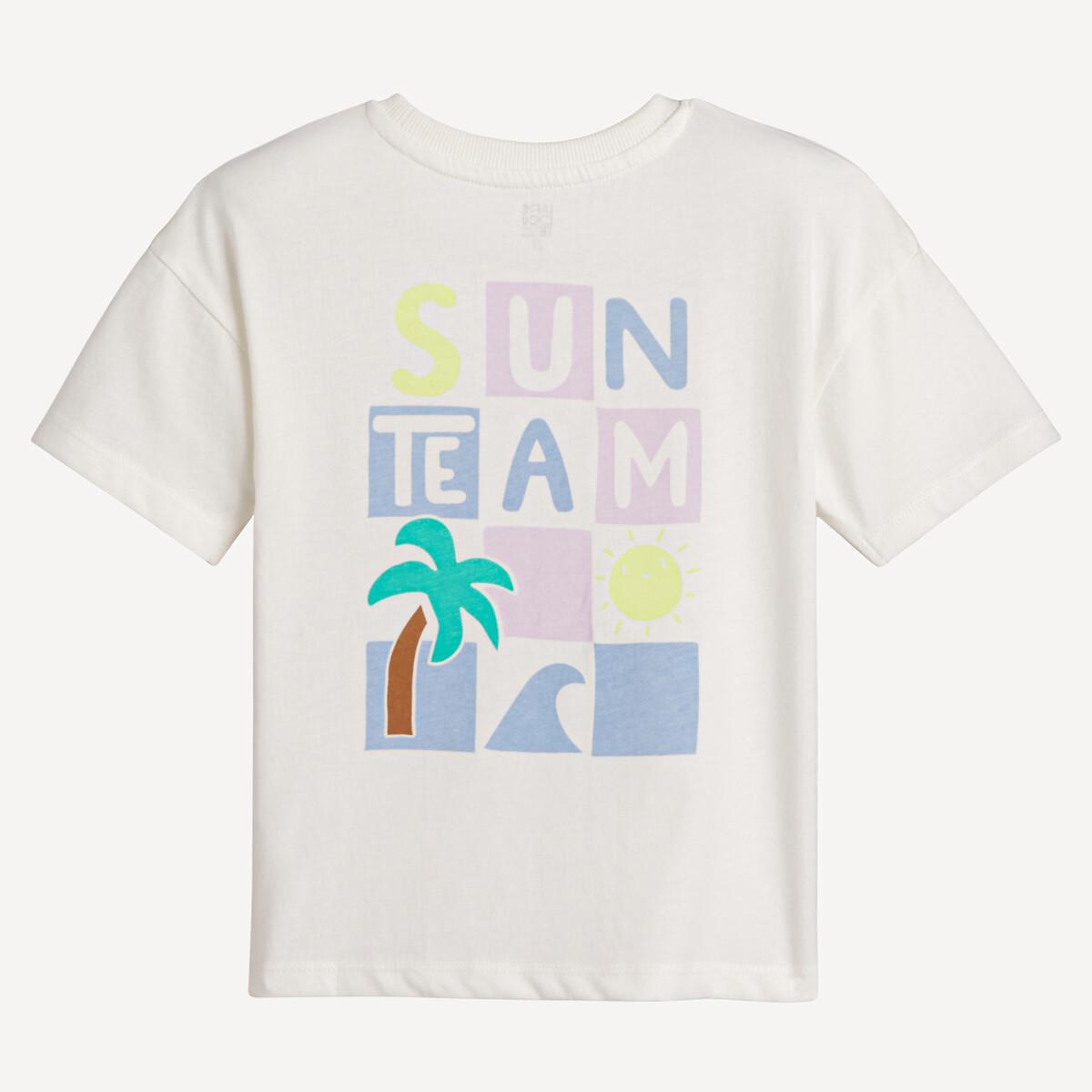 La Redoute Collections T-Shirt mit Rundhals und Motiv hinten