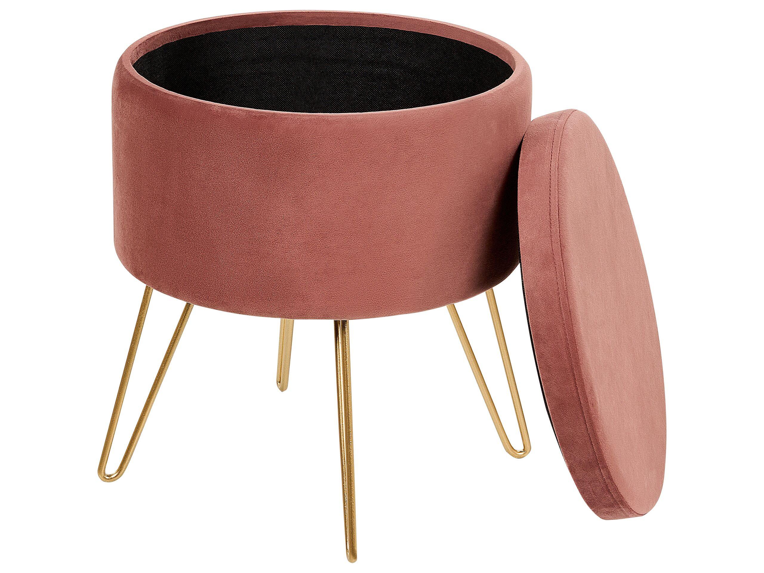 Beliani Pouf mit Stauraum aus Samtstoff Modern SILAS