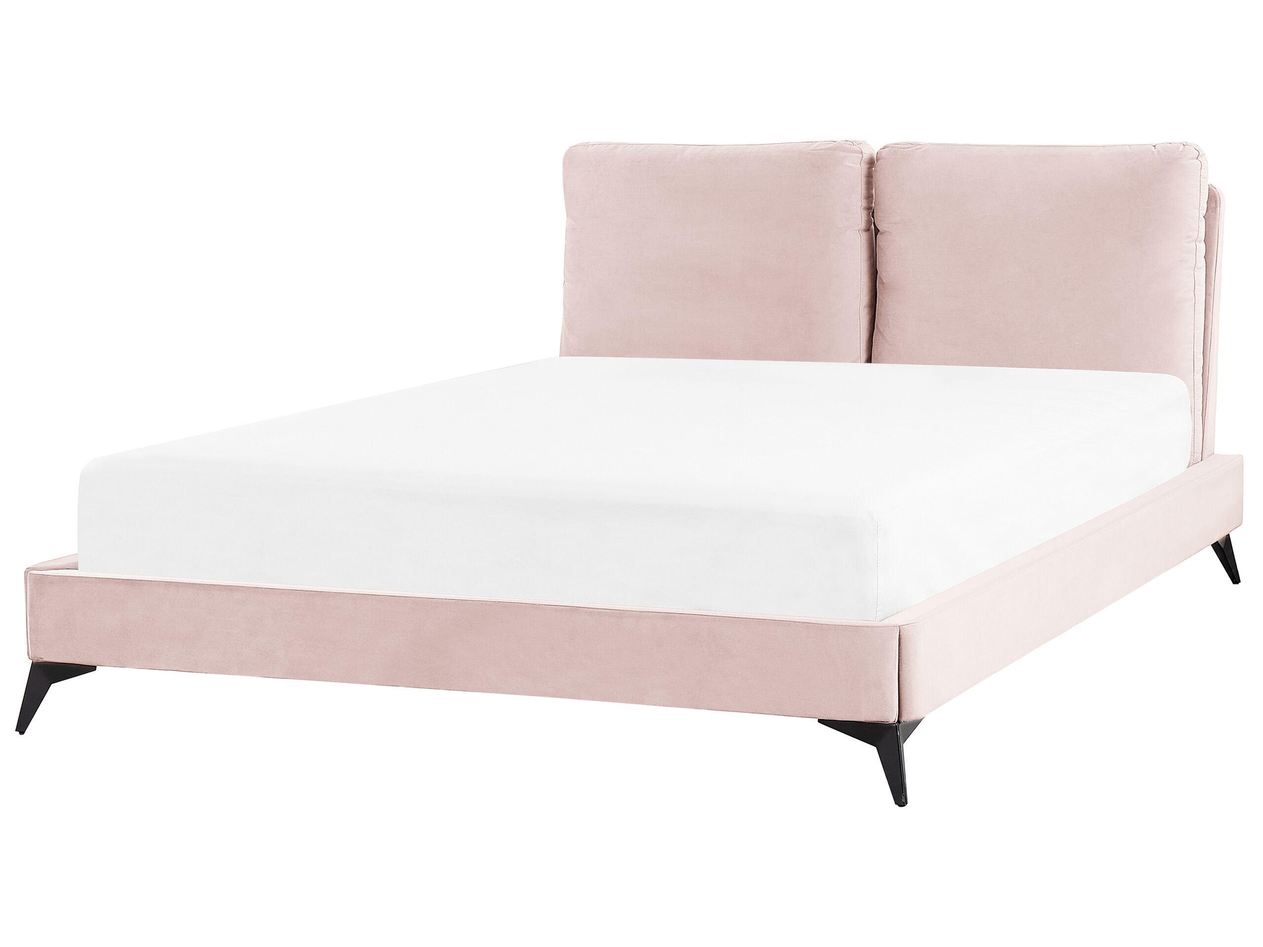 Beliani Bett mit Lattenrost aus Samtstoff Modern MELLE