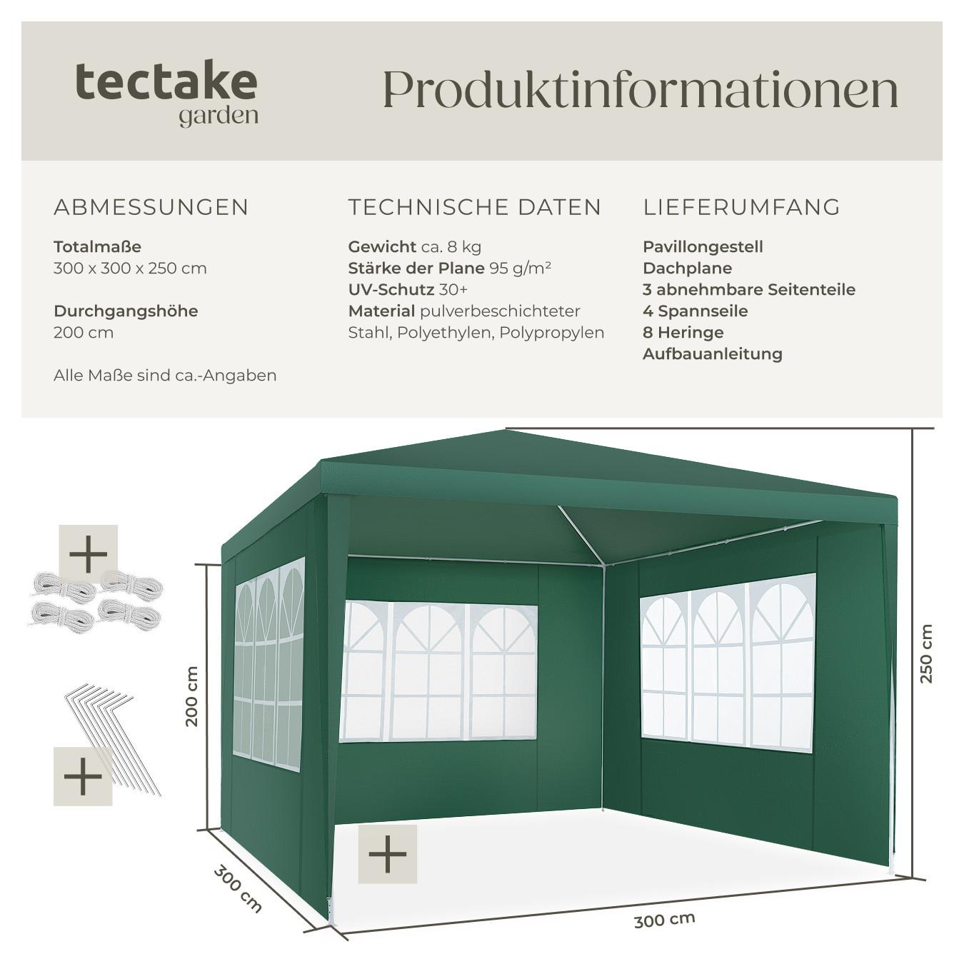 Tectake Pavillon mit UV-Schutz
