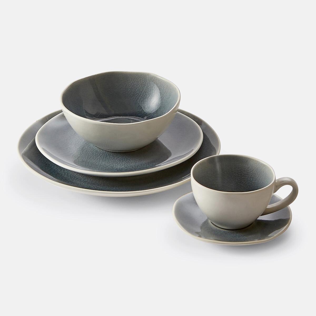 La Redoute Intérieurs 4er-Set Dessertteller Gogain mit Craquelé-Glasur