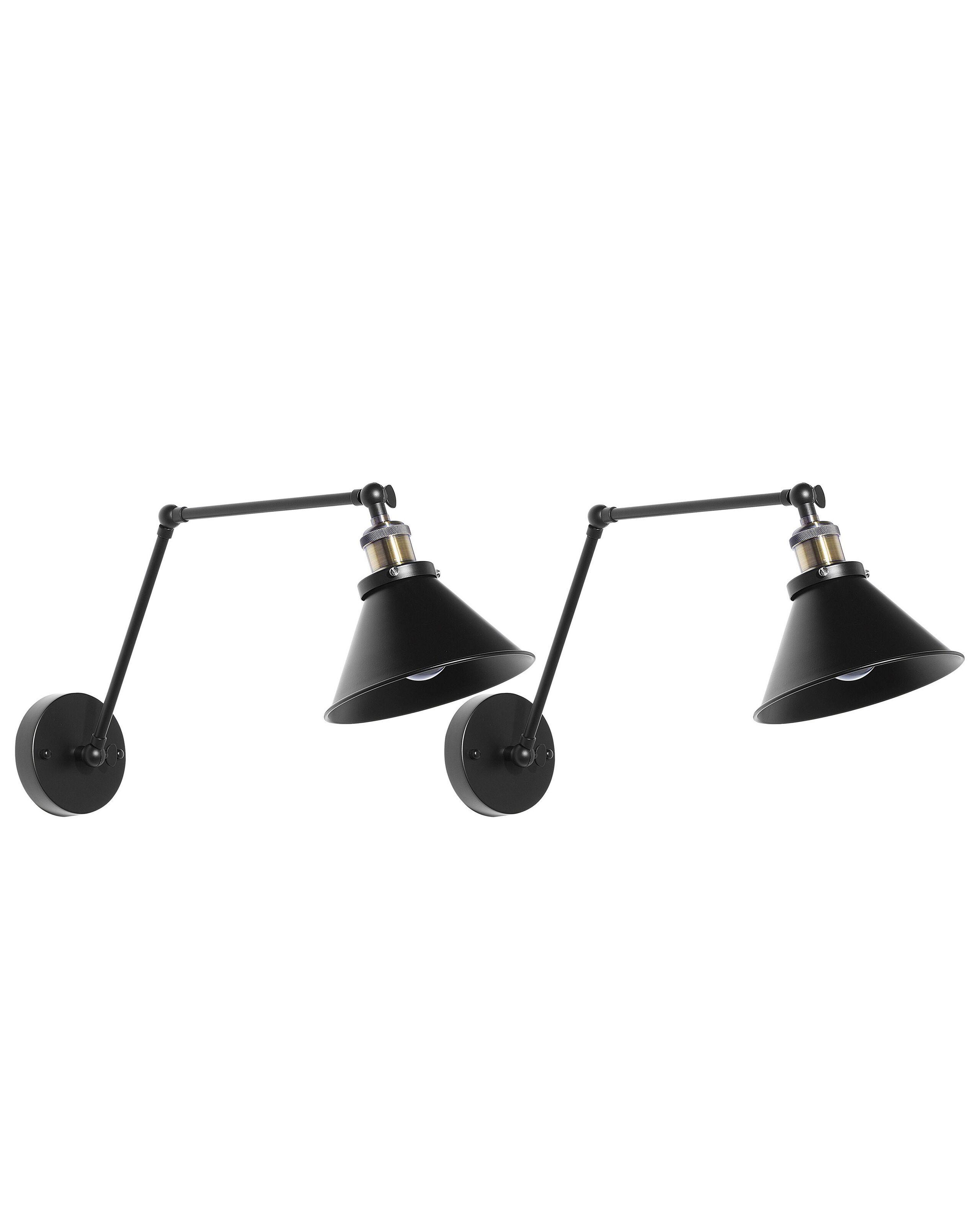 Beliani Wandlampe 2er Set aus Eisen Industriell NARVA