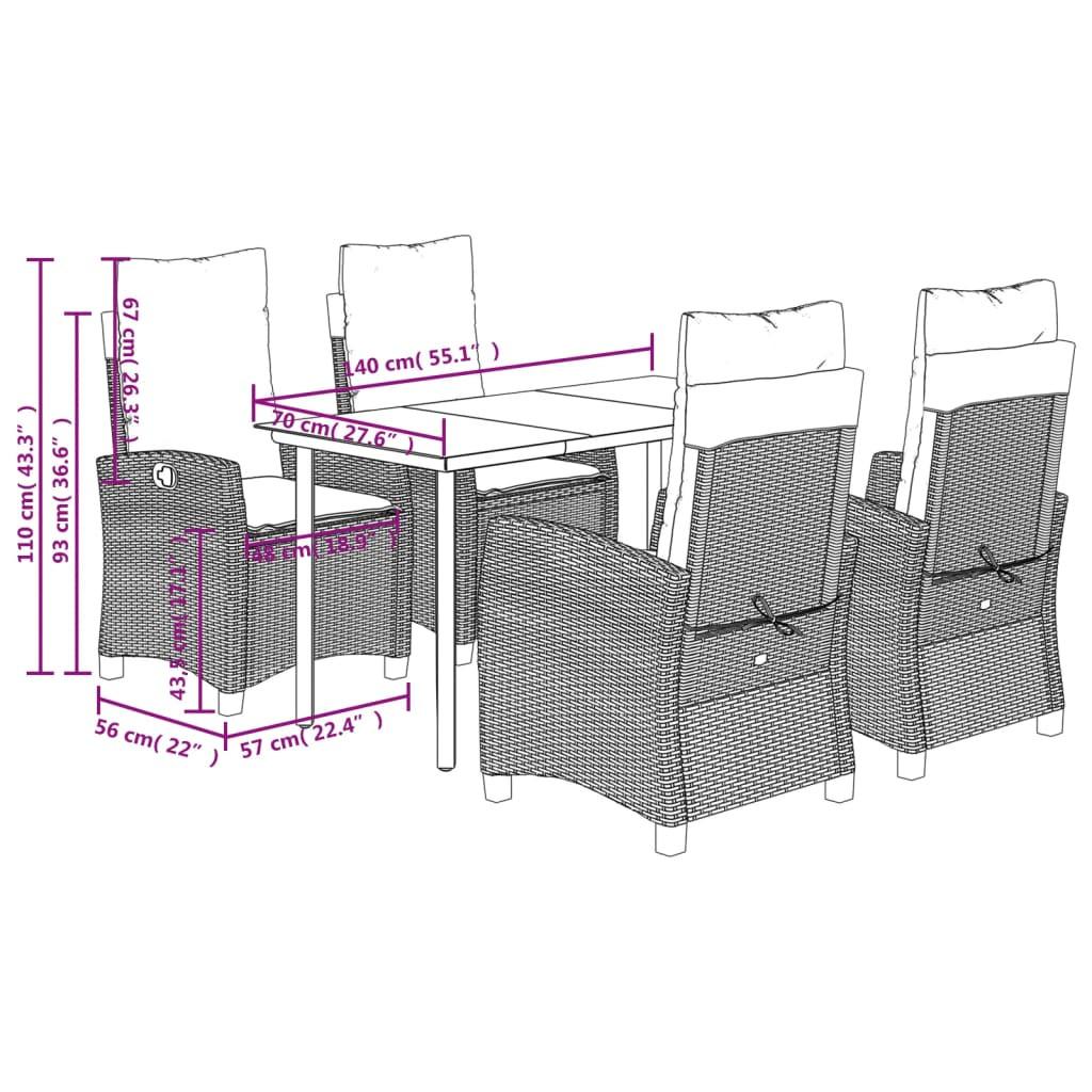 VidaXL Garten essgruppe poly-rattan