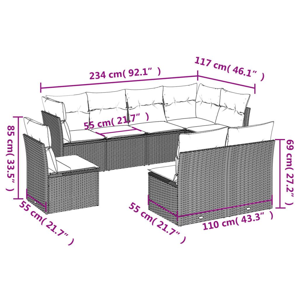 VidaXL Garten sofagarnitur poly-rattan