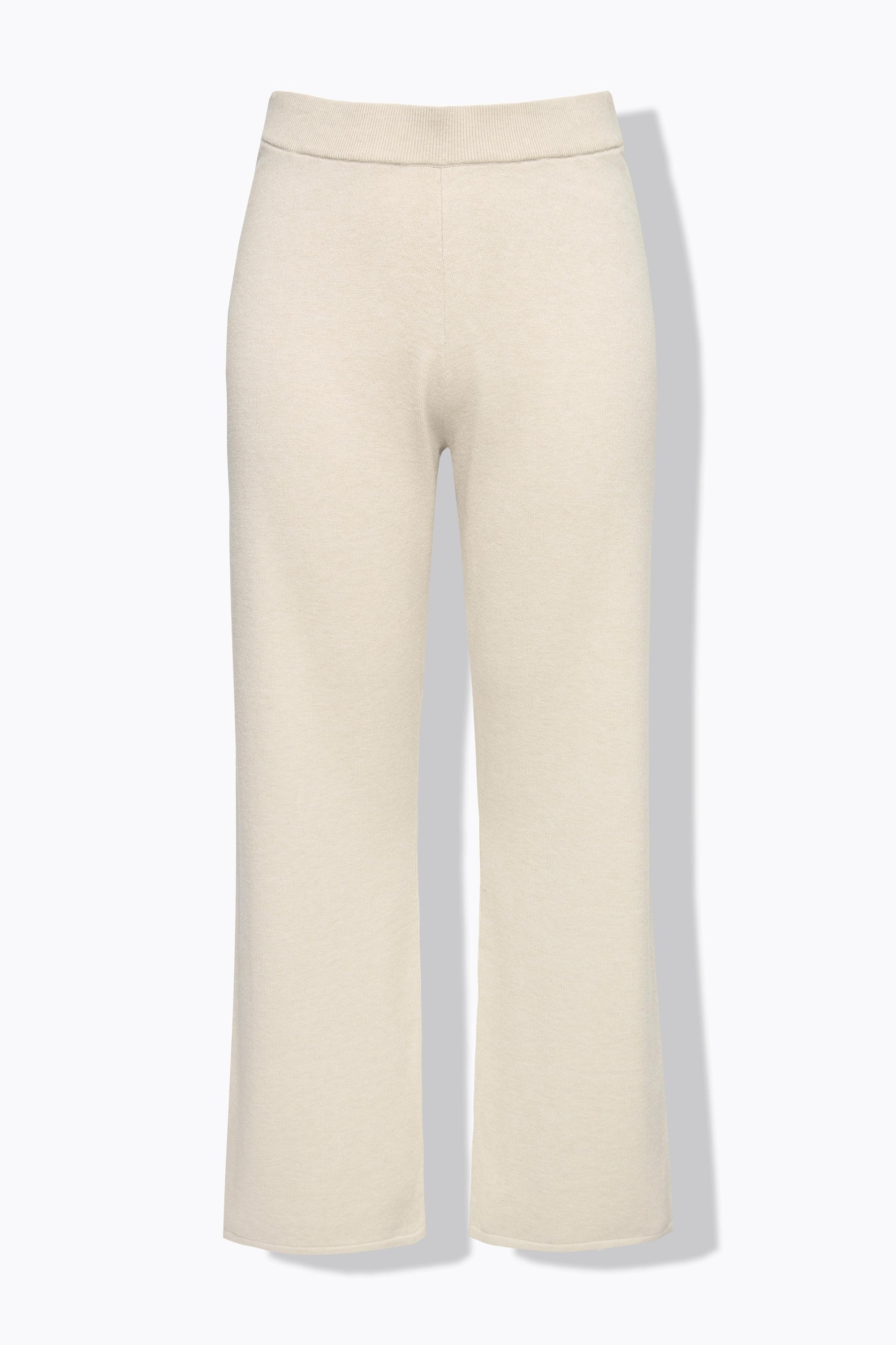 Ulla Popken Strickhose weites Bein Elastikbund