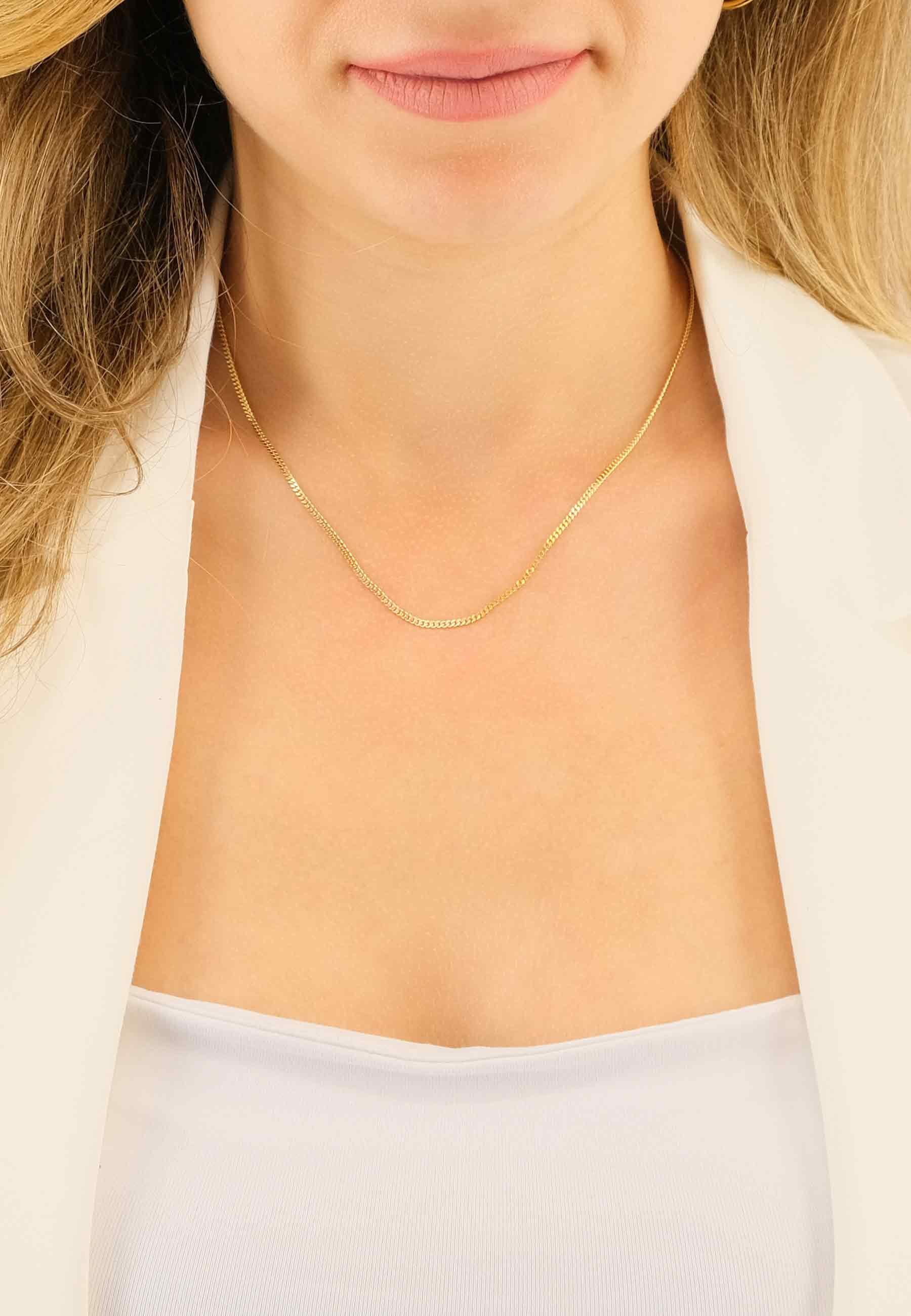 MUAU Schmuck Collier Panzer Gelbgold 750, 1.7mm, 40cm