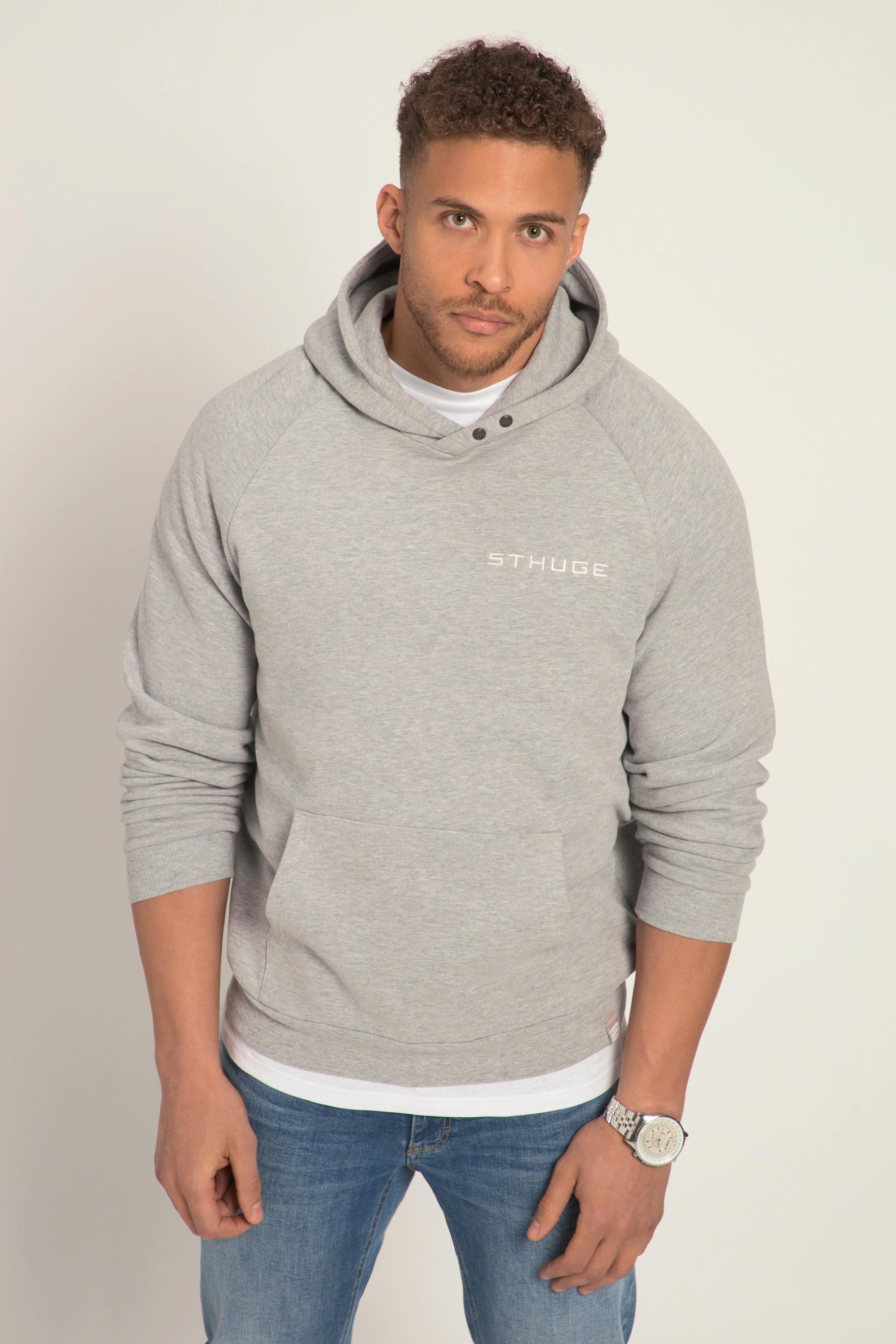 Sthuge Hoodie, OEKO-TEX, Melange-Sweat, Brustprint
