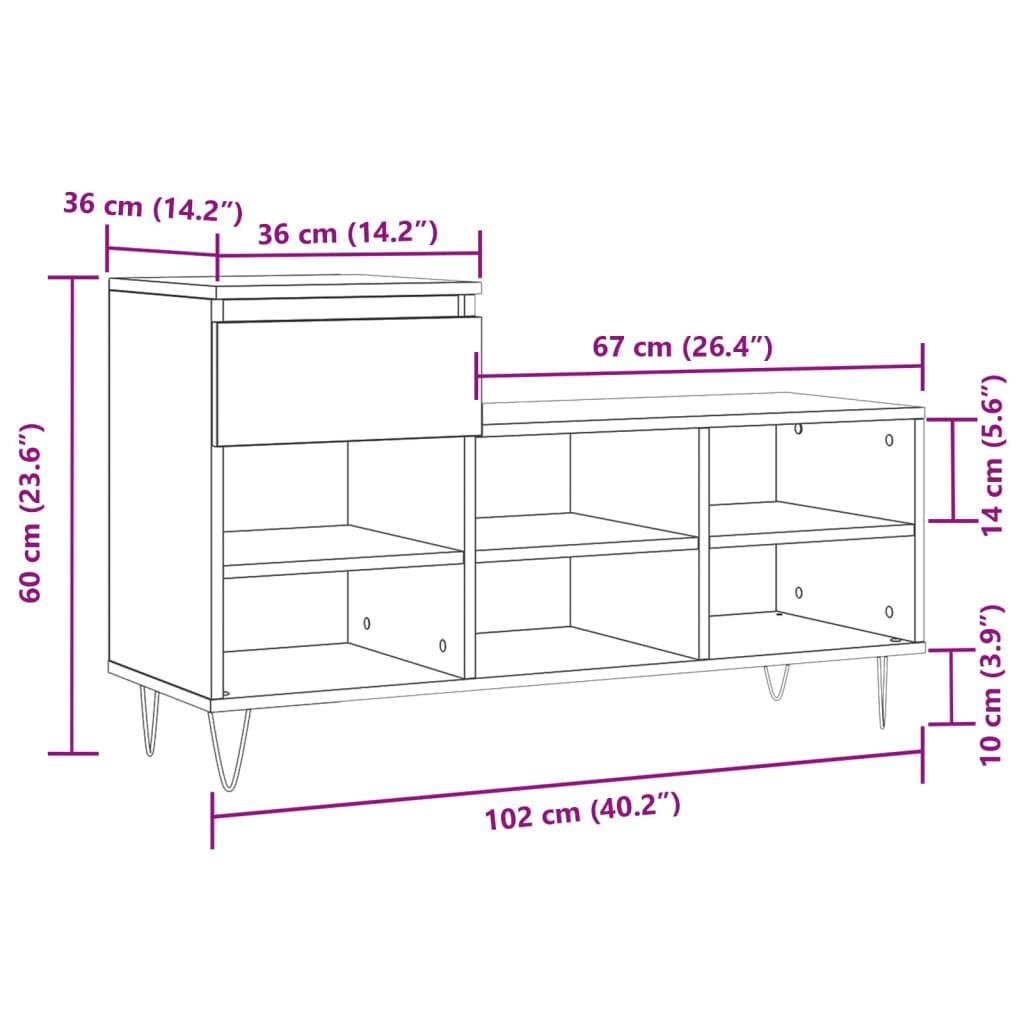 VidaXL Schuhregal holzwerkstoff