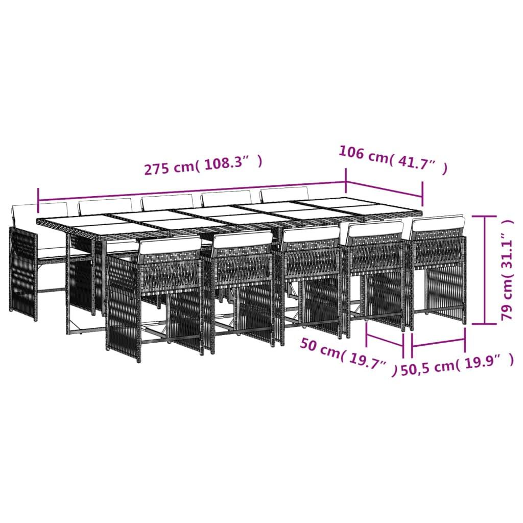 VidaXL Garten essgruppe poly-rattan