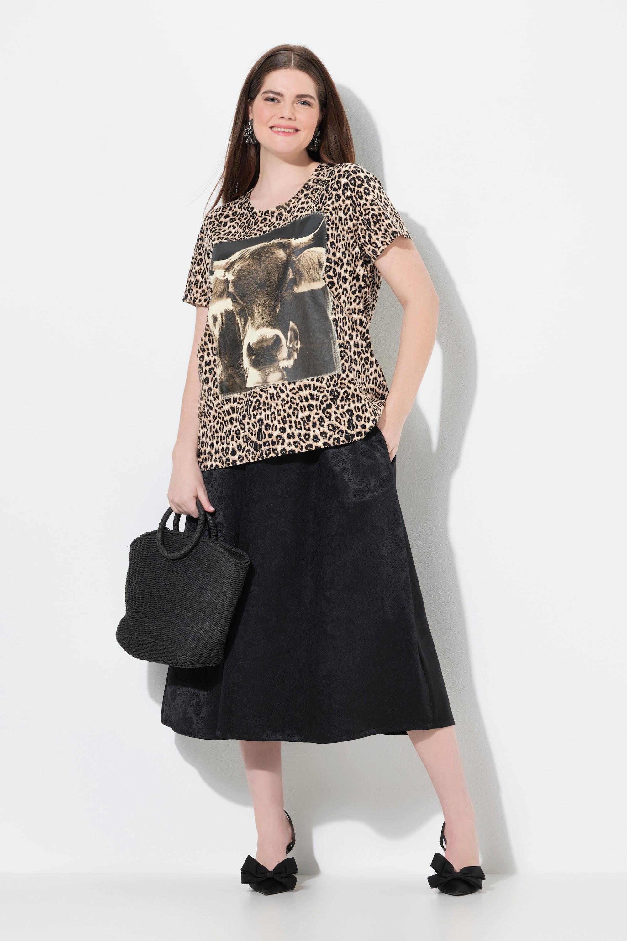 Ulla Popken Trachten-Maxirock, Jacquard, Elastikbund, Taschen