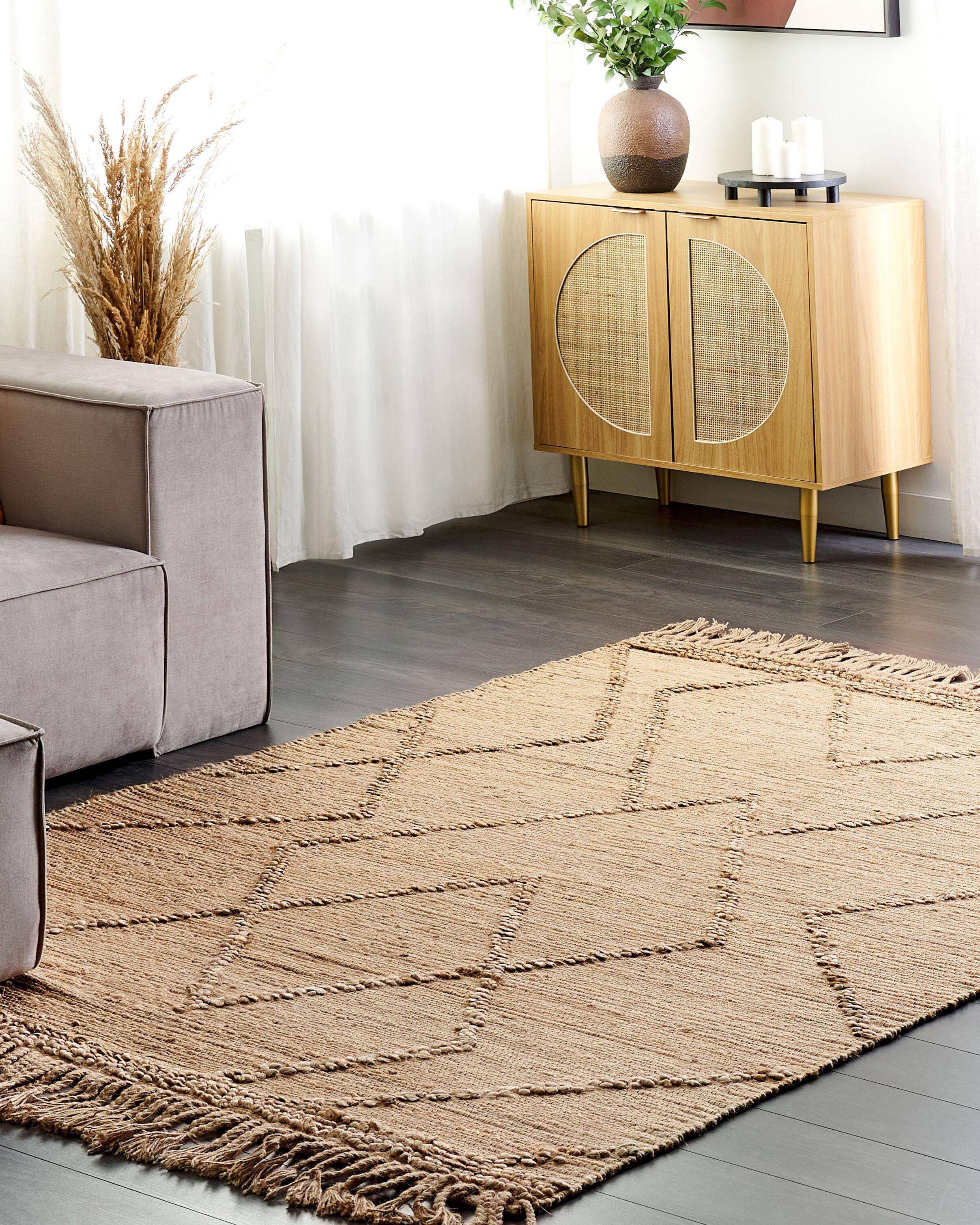 Beliani Teppich aus Jute Boho HANDERE