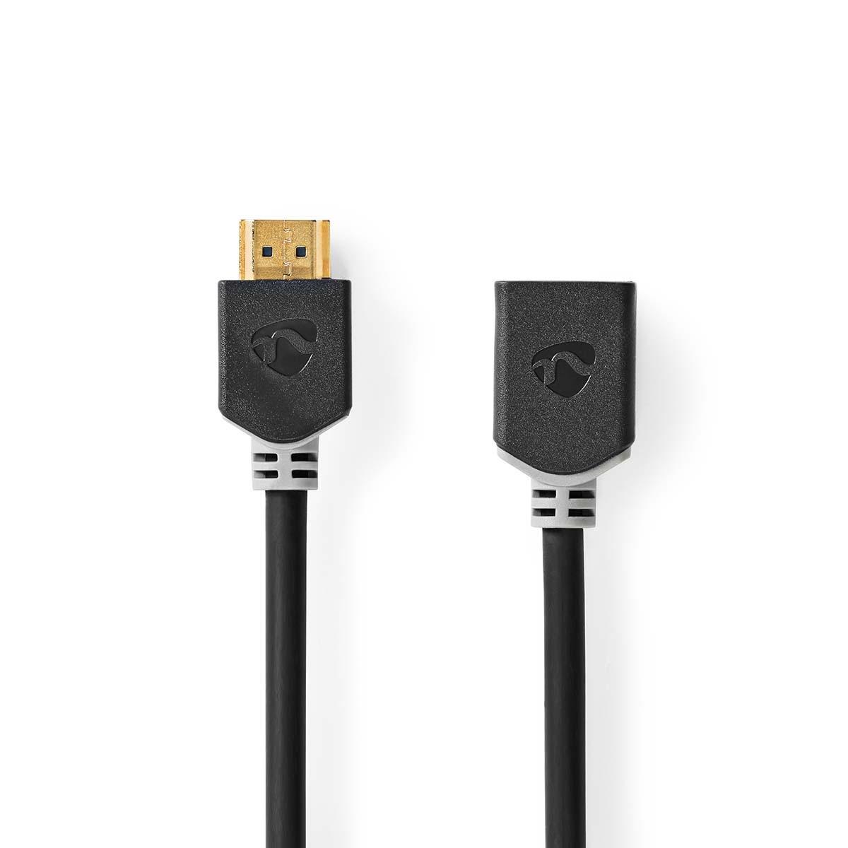 Nedis High Speed HDMI™ Kabel mit Ethernet | HDMI™ Kontakt | HDMI™ Hona | 4K@60Hz | ARC | 18 Gbps | 2,00 m | Rund | PVC | Antracit | Låda