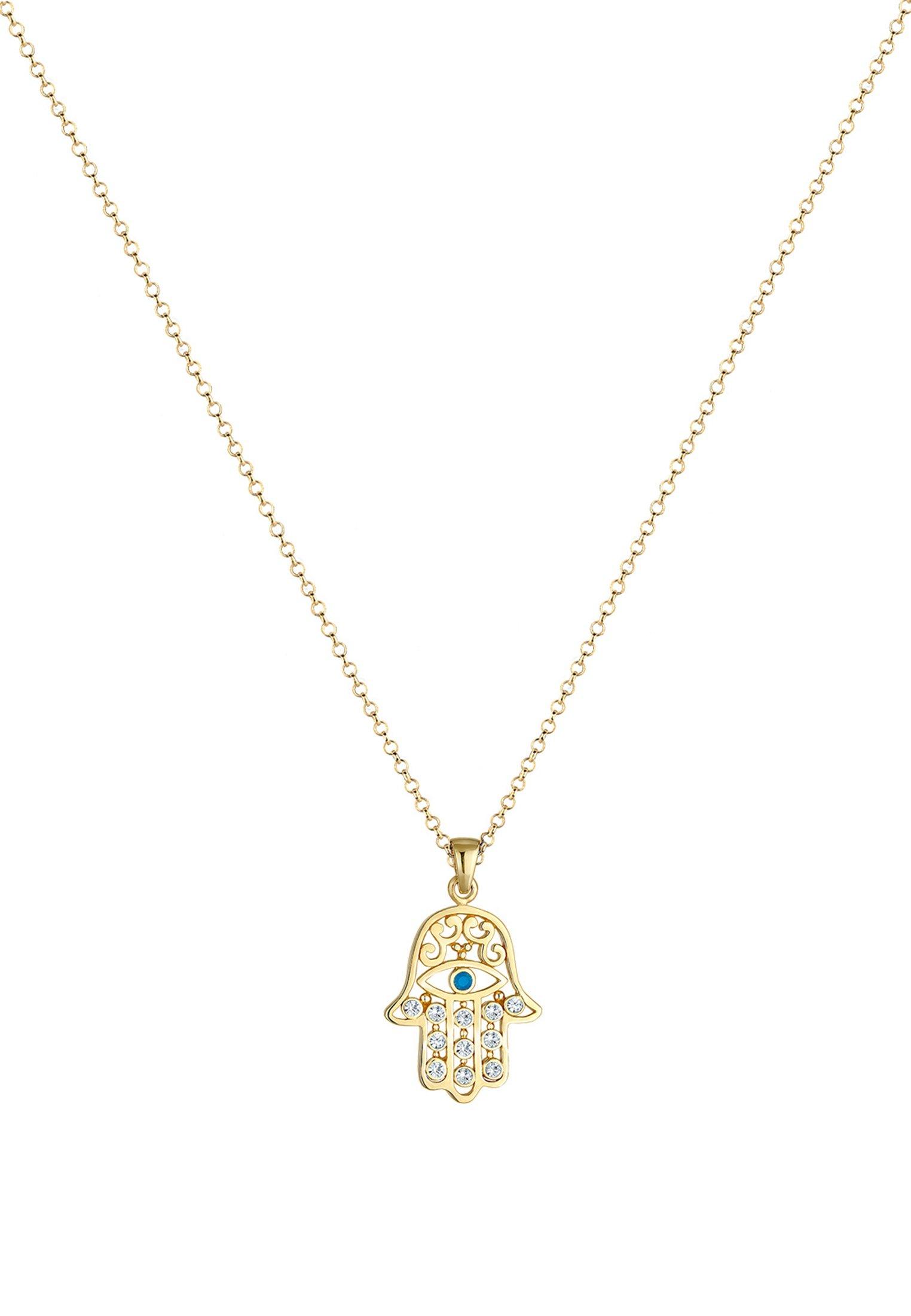 Elli Halskette Hamsa Hand Der Fatima Evil Eye Kristalle