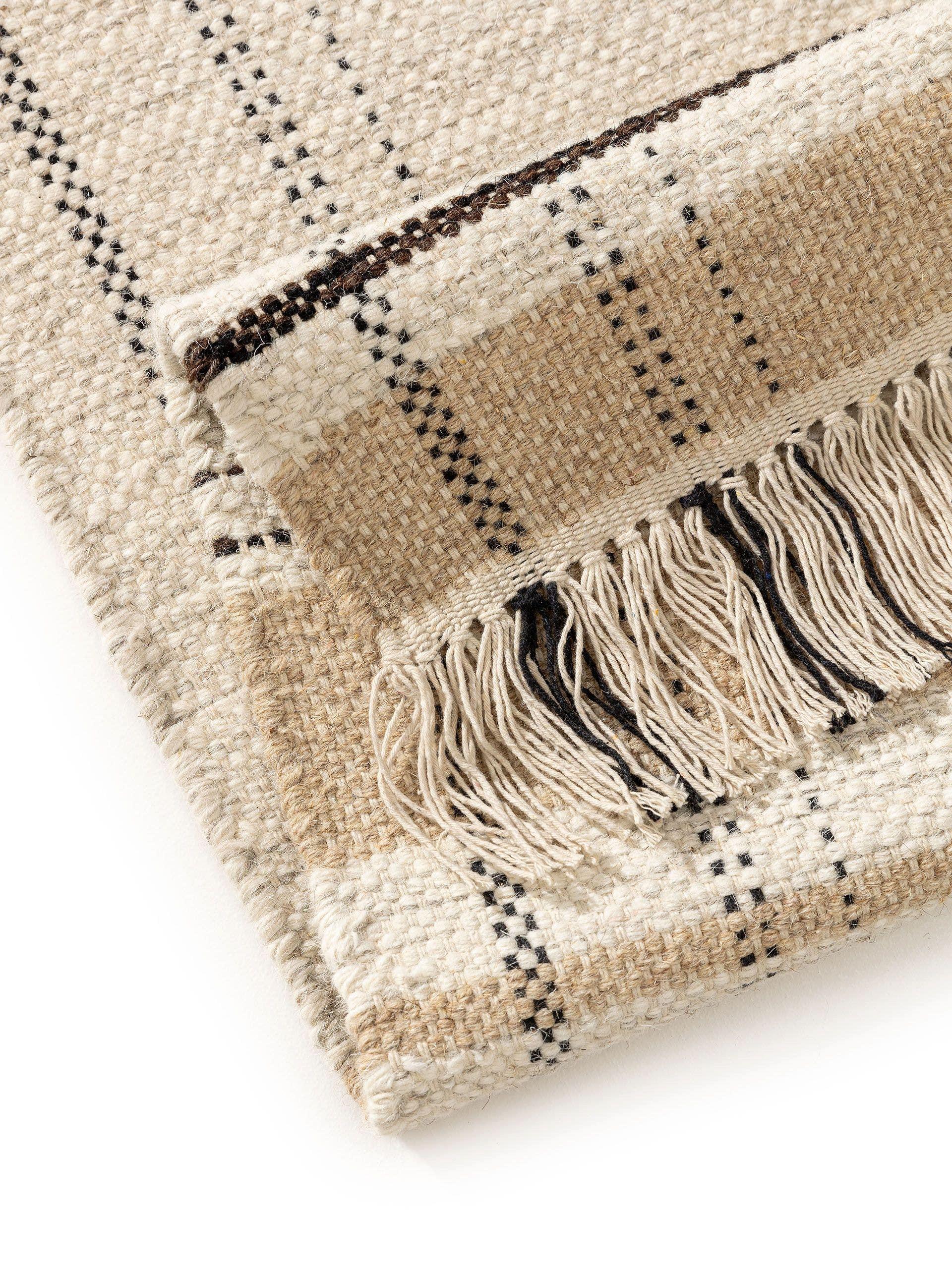 Benuta Wollteppich Läufer Bahati Beige
