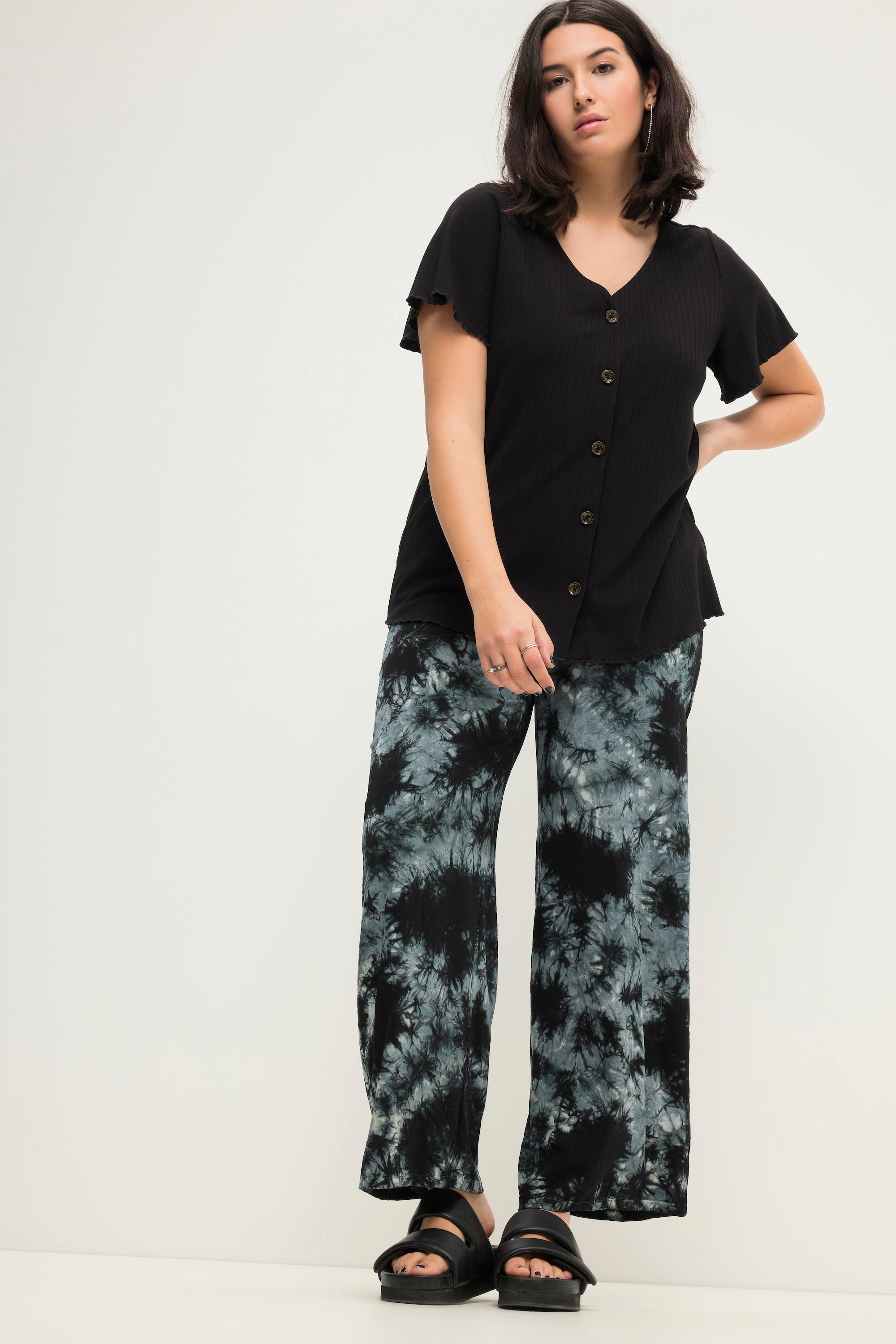 Studio Untold Hose Wide Legs High Waist Batikprint