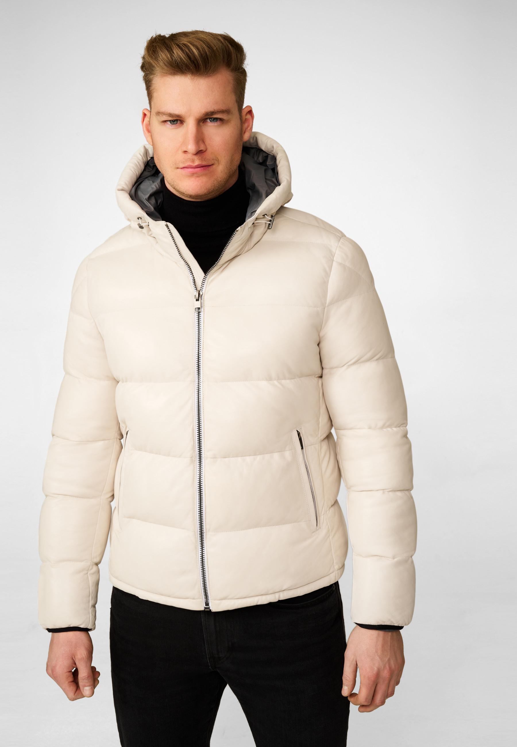 RICANO Lederjacke Sean, Steppjacke mit Kapuze