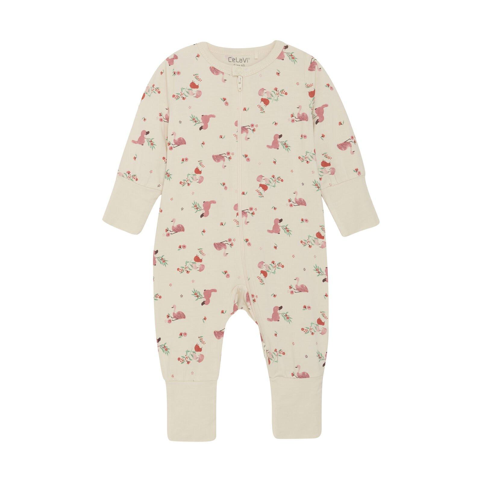 Celavi Bambus Strampler langarm Powder Pink