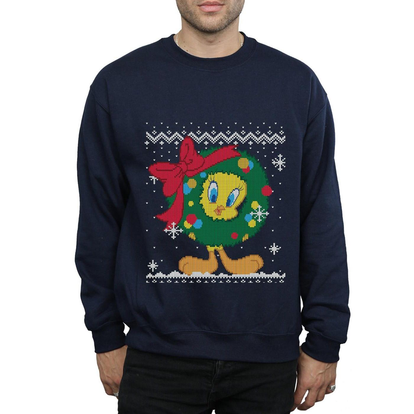 LOONEY TUNES Tweety Pie Christmas Fair Isle Sweatshirt