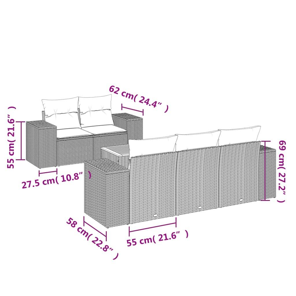 VidaXL Garten sofagarnitur poly-rattan
