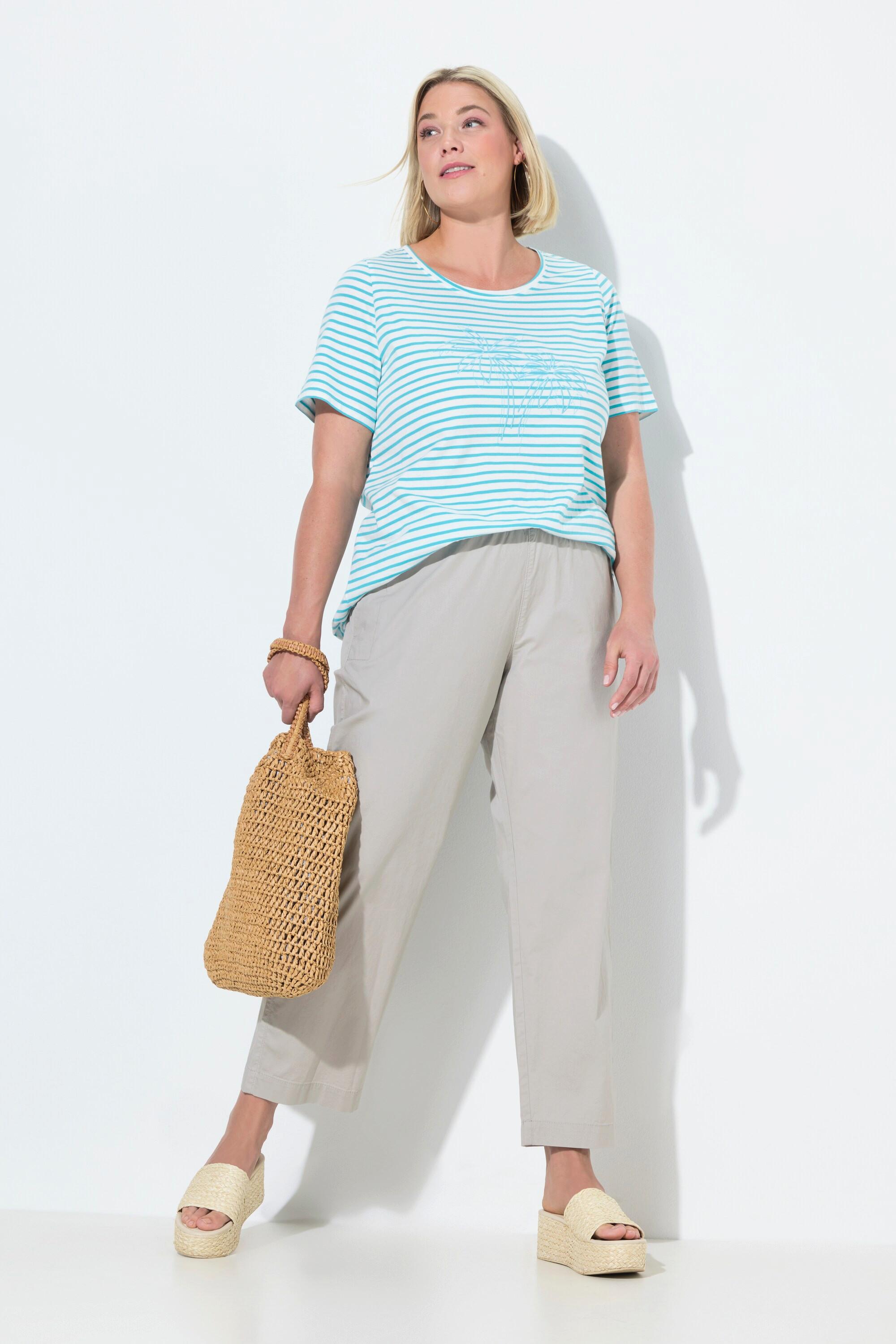 Ulla Popken Ruby 7/8 Chinohose Elastikbund Weites Gerades Bein