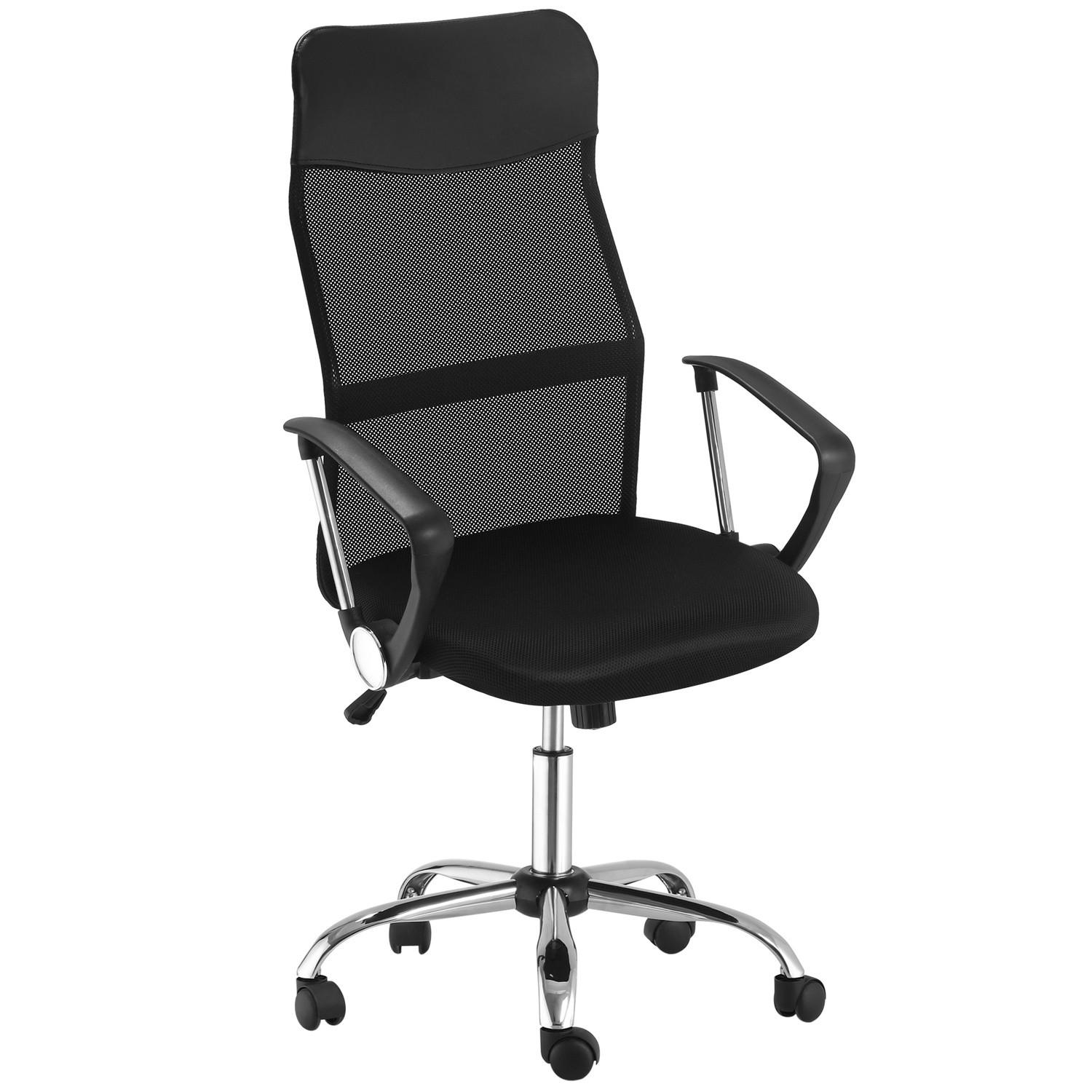 Northio Ergonomischer Bürostuhl, Gaming Stuhl, Drehstuhl Mit Wippenfunktion, Höhenverstellbarer Schreibtischstuhl, Schaumstoff, Netz, Schwarz