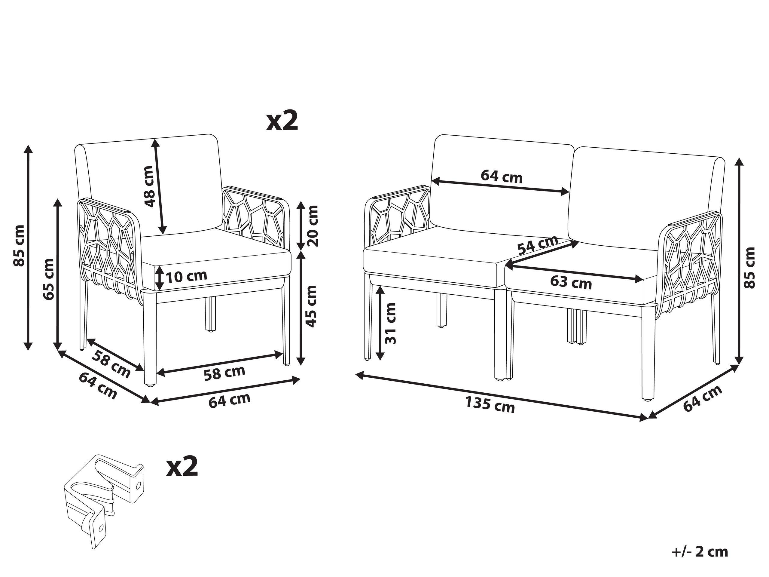 Beliani Lounge Set aus Polypropylen Modern ERICHE