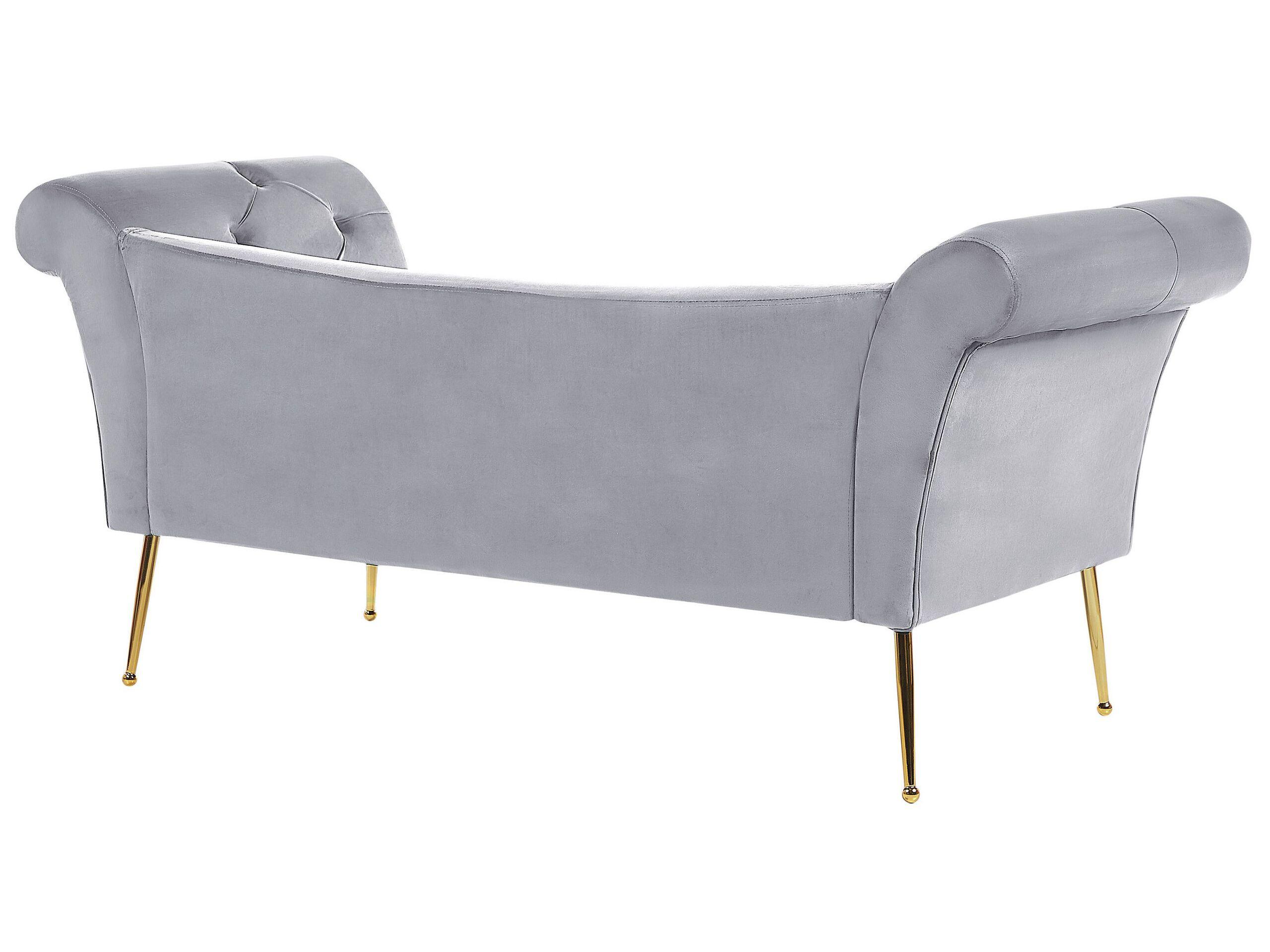 Beliani Chaiselongue aus Samtstoff Retro NANTILLY
