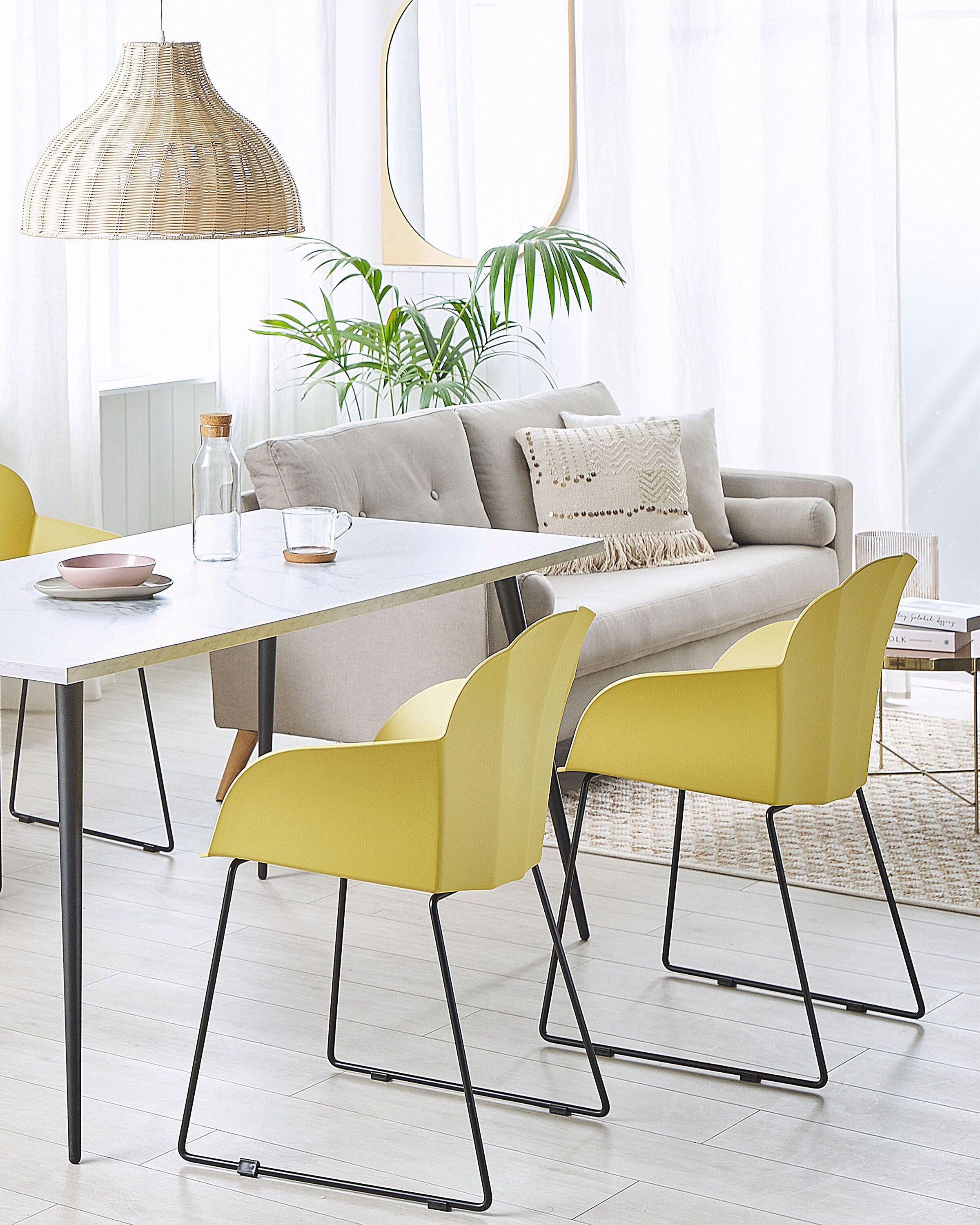 Beliani Esszimmerstuhl 2er Set aus Kunststoff Modern SYLVA