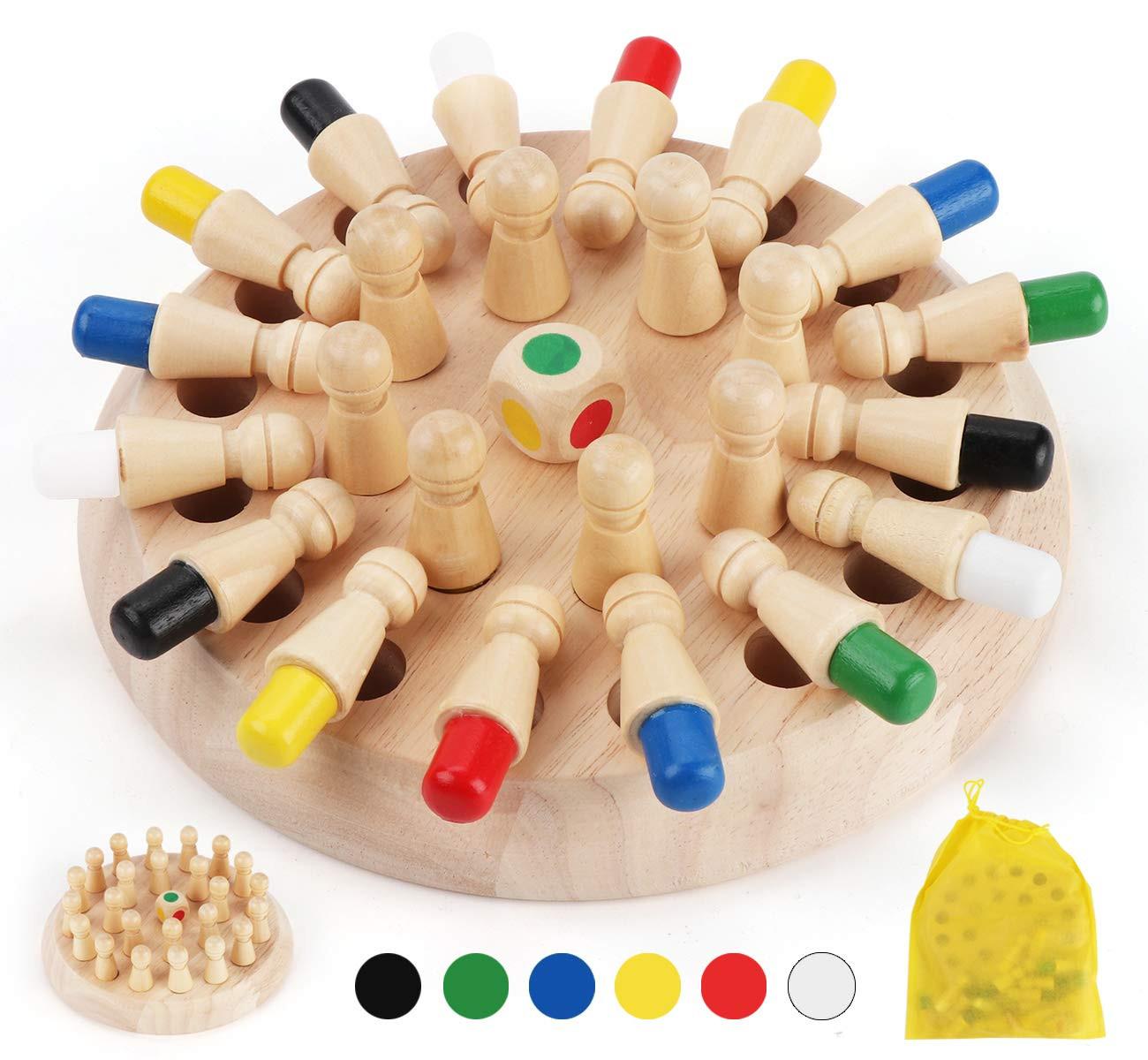 Activity-board Holz-Memory-Schach, Memory-Match-Stick-Schach, Schachspiel Lernspielzeug, Memory-Schach, Holz-Memory-Schach für Kinder