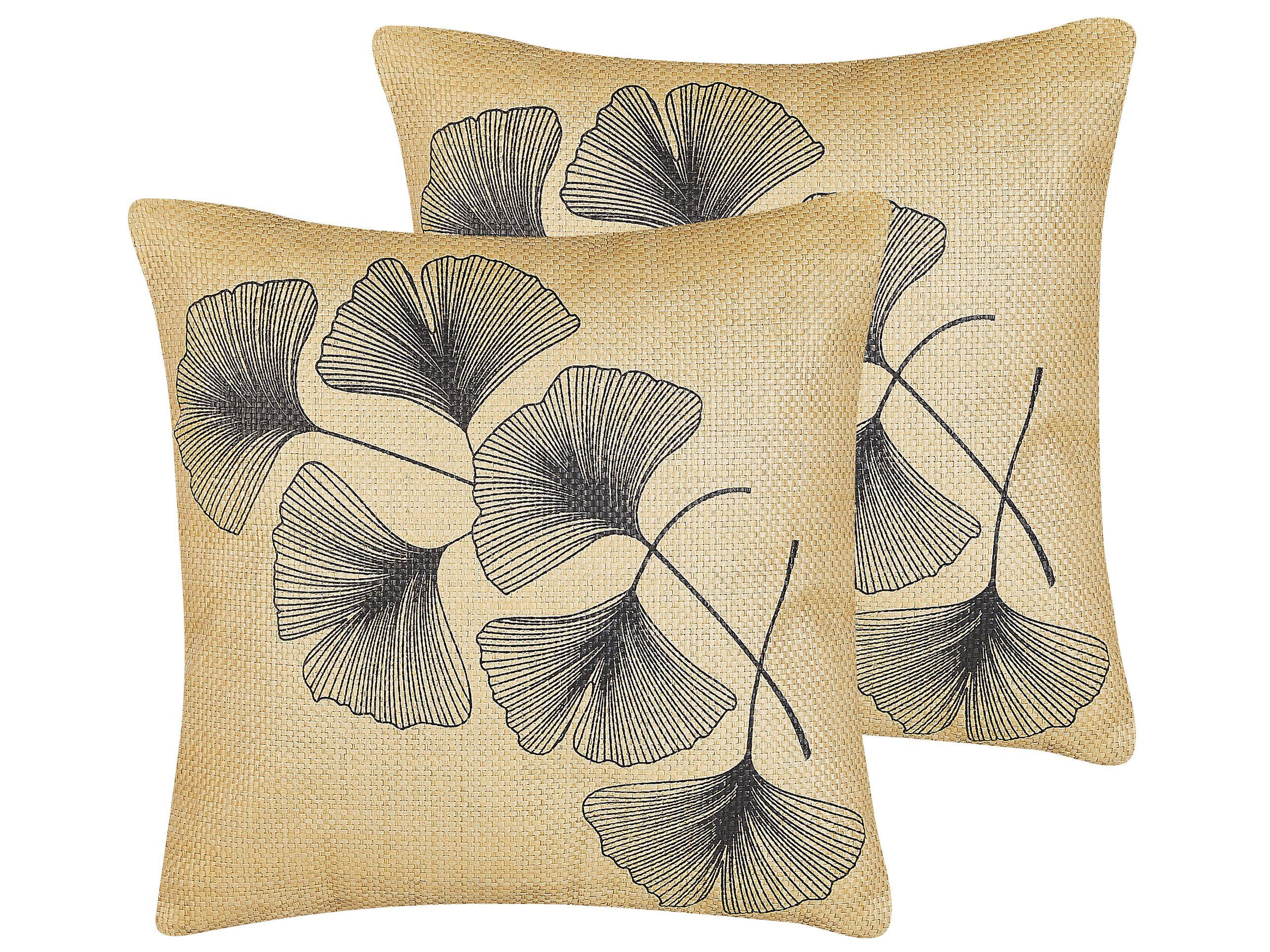 Beliani Dekokissen 2er Set aus Polyester Modern WAKAD