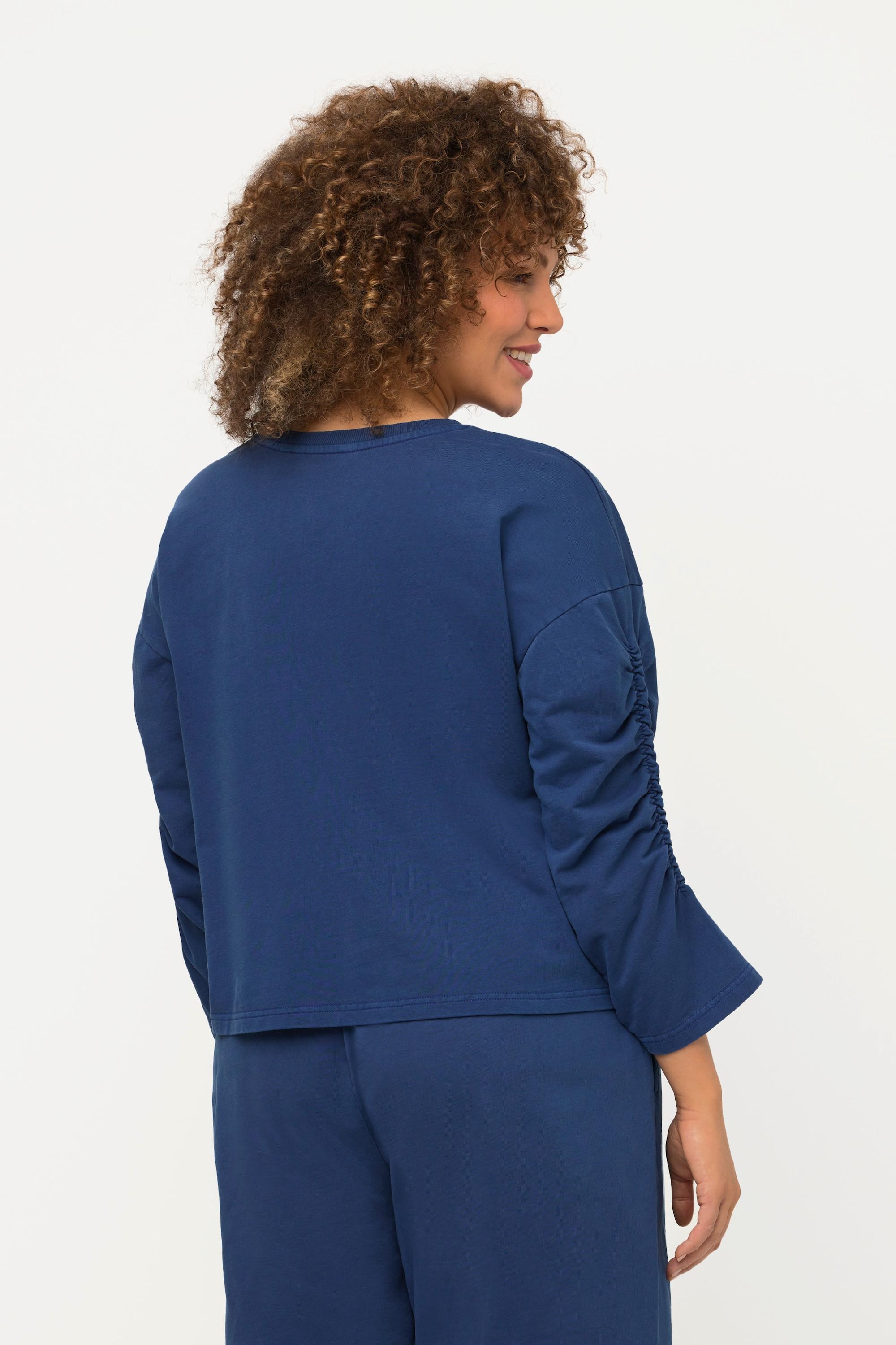 Ulla Popken Sweatshirt, kurz, Oversized, Rundhals, 3/4-Arm