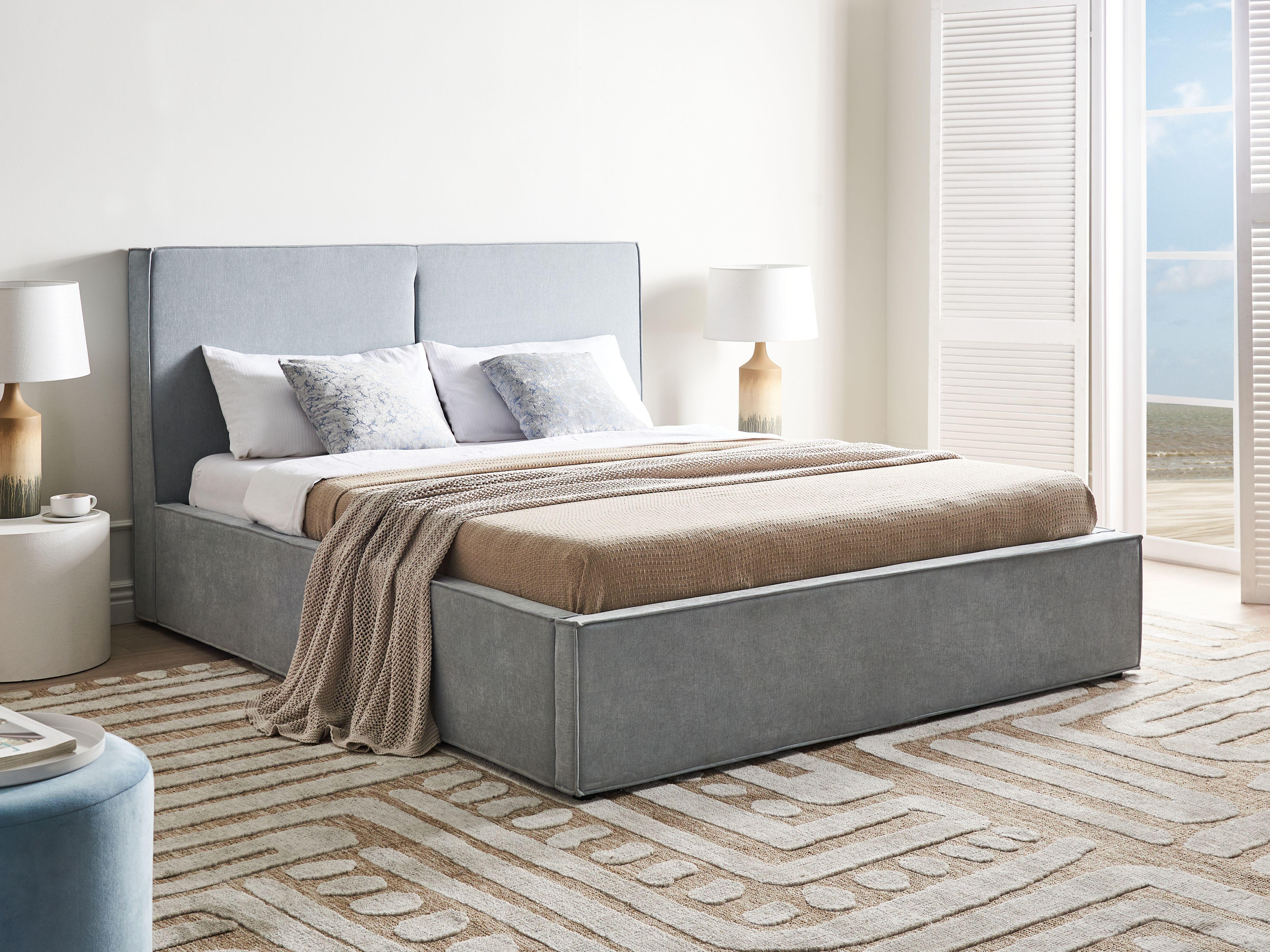 Beliani Bett mit Stauraum aus Polyester Modern MOISSAC