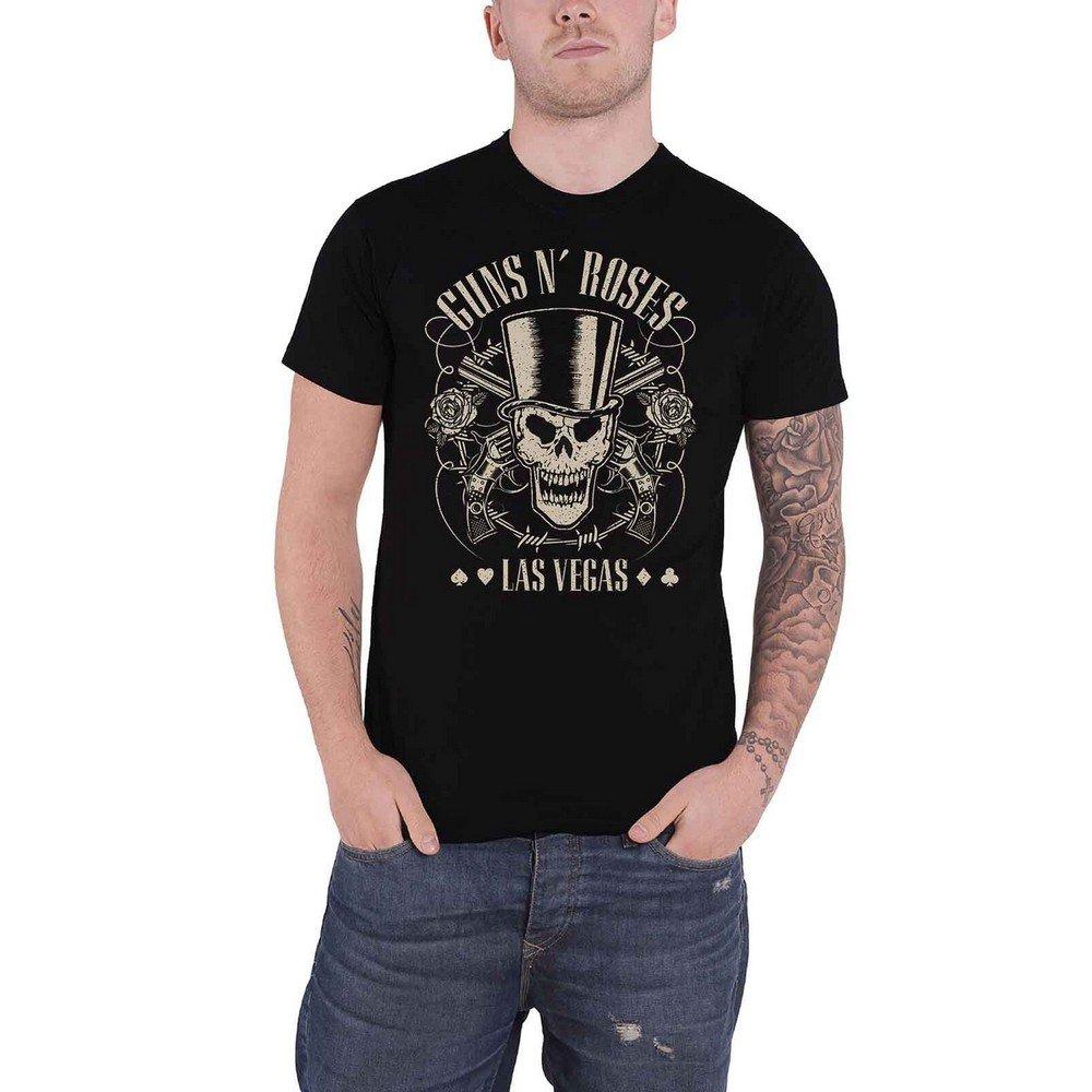 Guns N Roses Top Hat Skull & Pistols Las Vegas T-Shirt