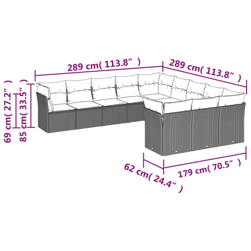 VidaXL Garten sofagarnitur poly-rattan