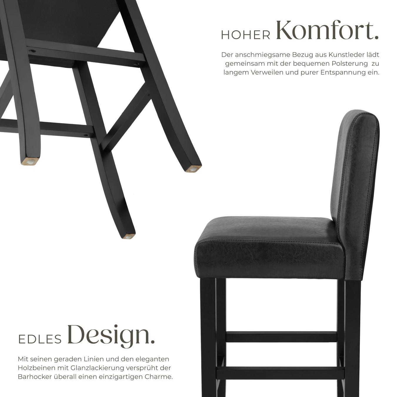 Tectake Barhocker aus Kunstleder 6er Set