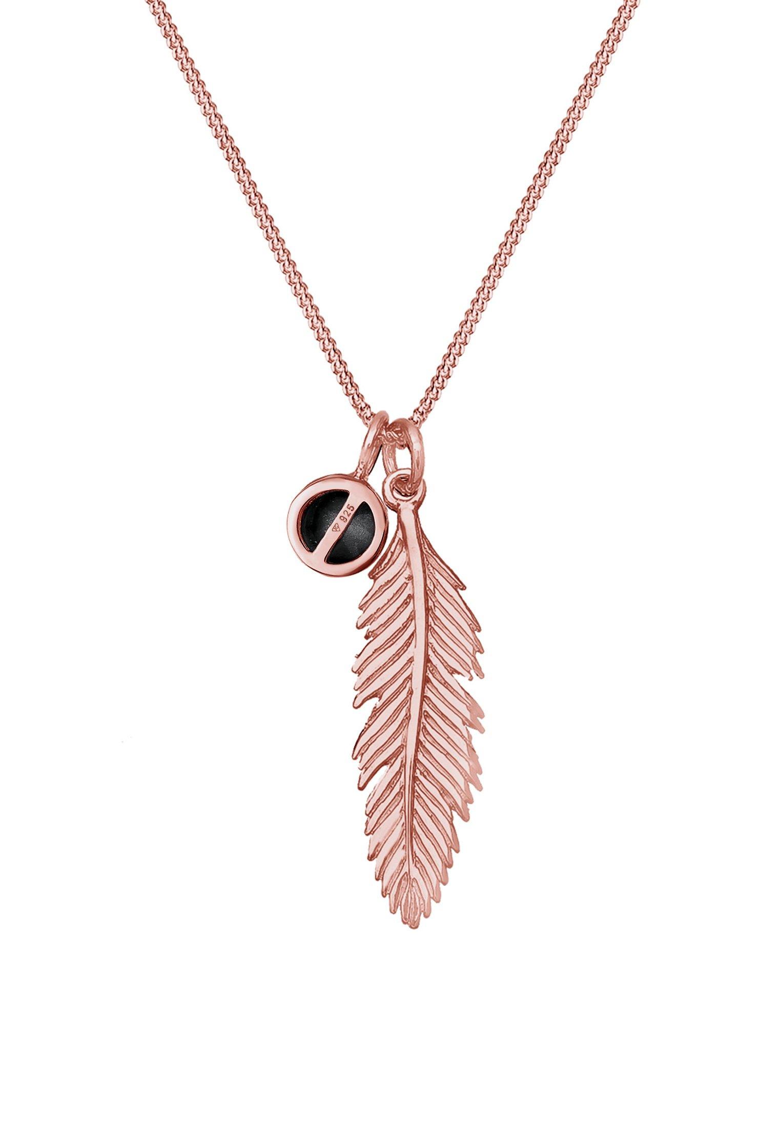 Elli Halskette Feder Anhänger Kristall