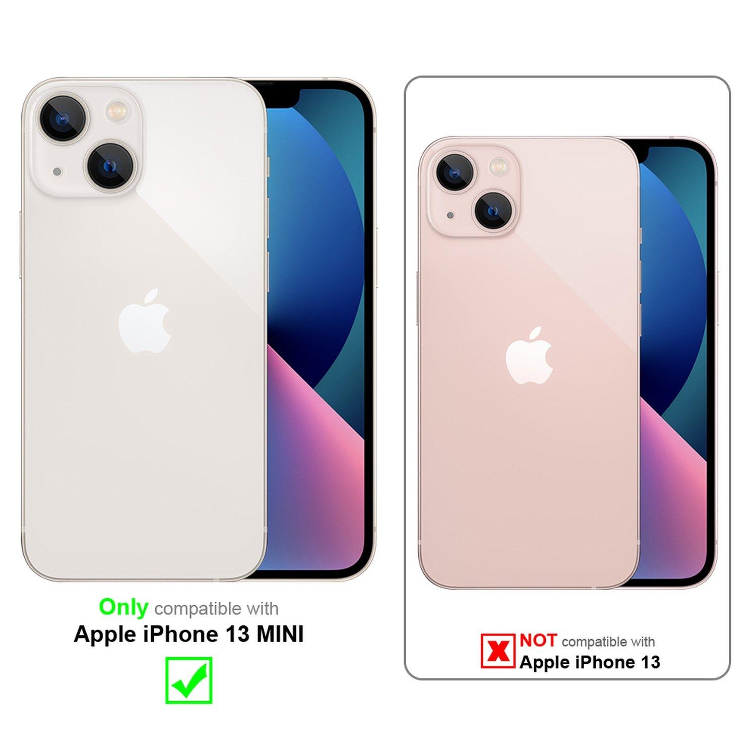 Cadorabo Cadorabo Hülle kompatibel mit Apple iPhone 13 MINI mit Ornamenten - Schutzhülle mit Magnetverschluss, Standfunktion und Kartenfach