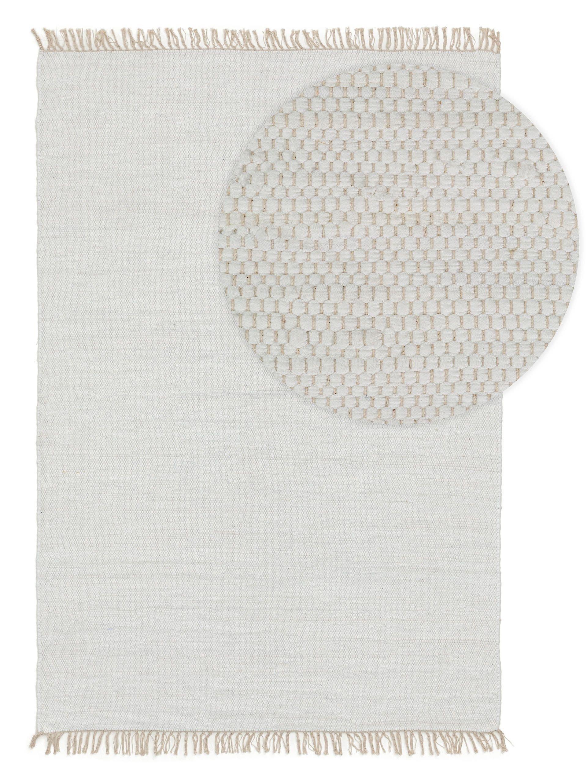 Benuta Teppich aus recyceltem Material Tom Weiß