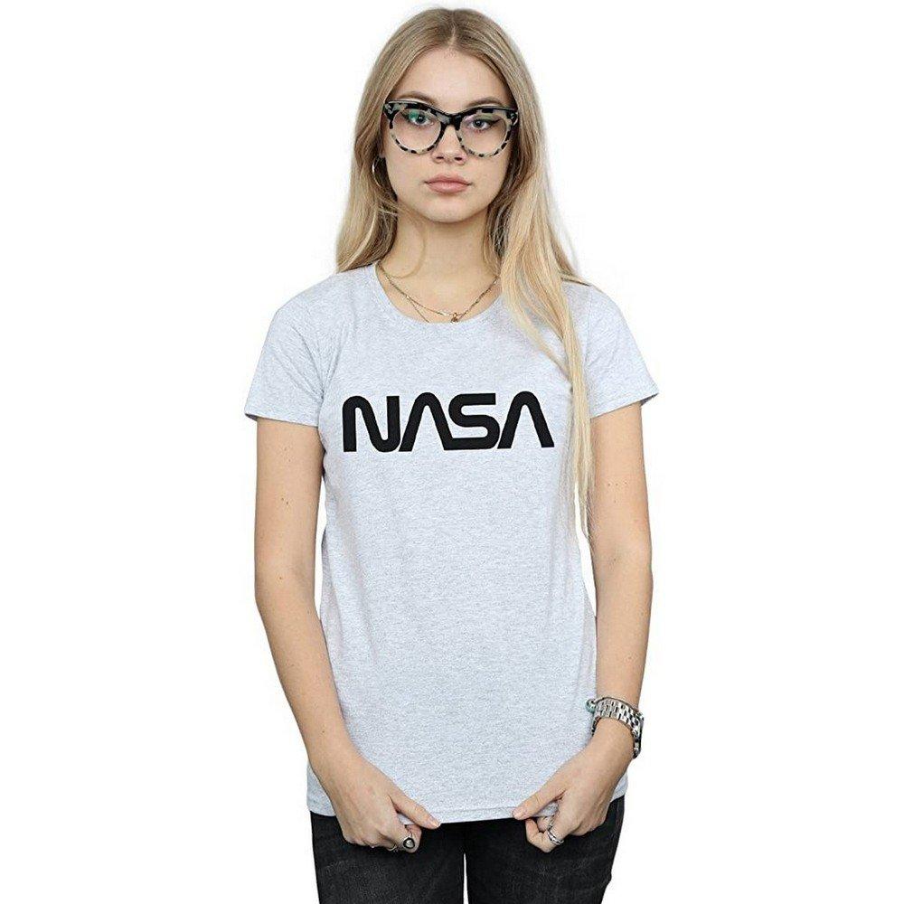 Nasa Logo Print Kurzarm T-Shirt