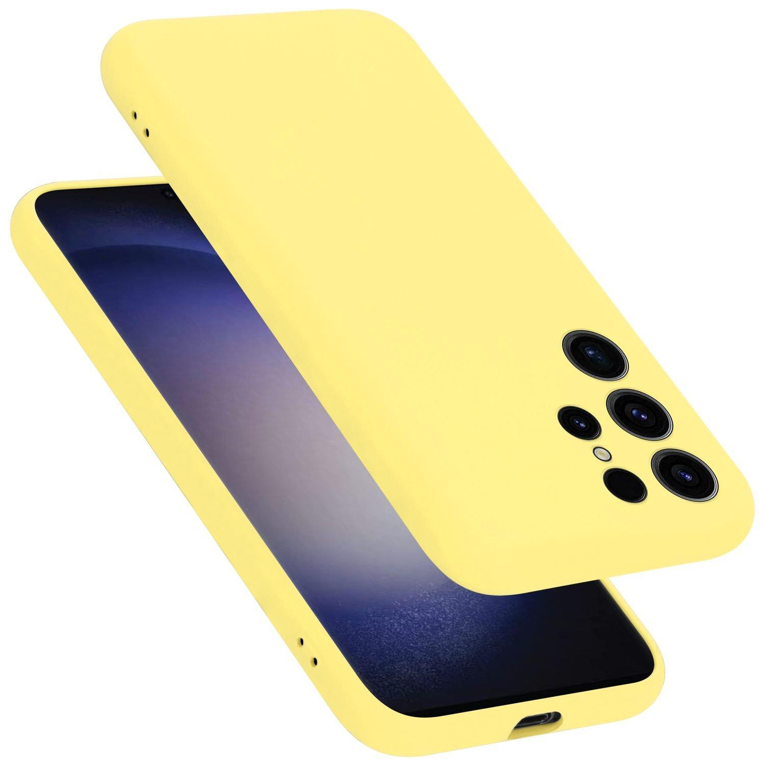 Cadorabo Hülle für Samsung Galaxy S23 ULTRA in LIQUID GELB - Schutzhülle aus flexiblem TPU Silikon