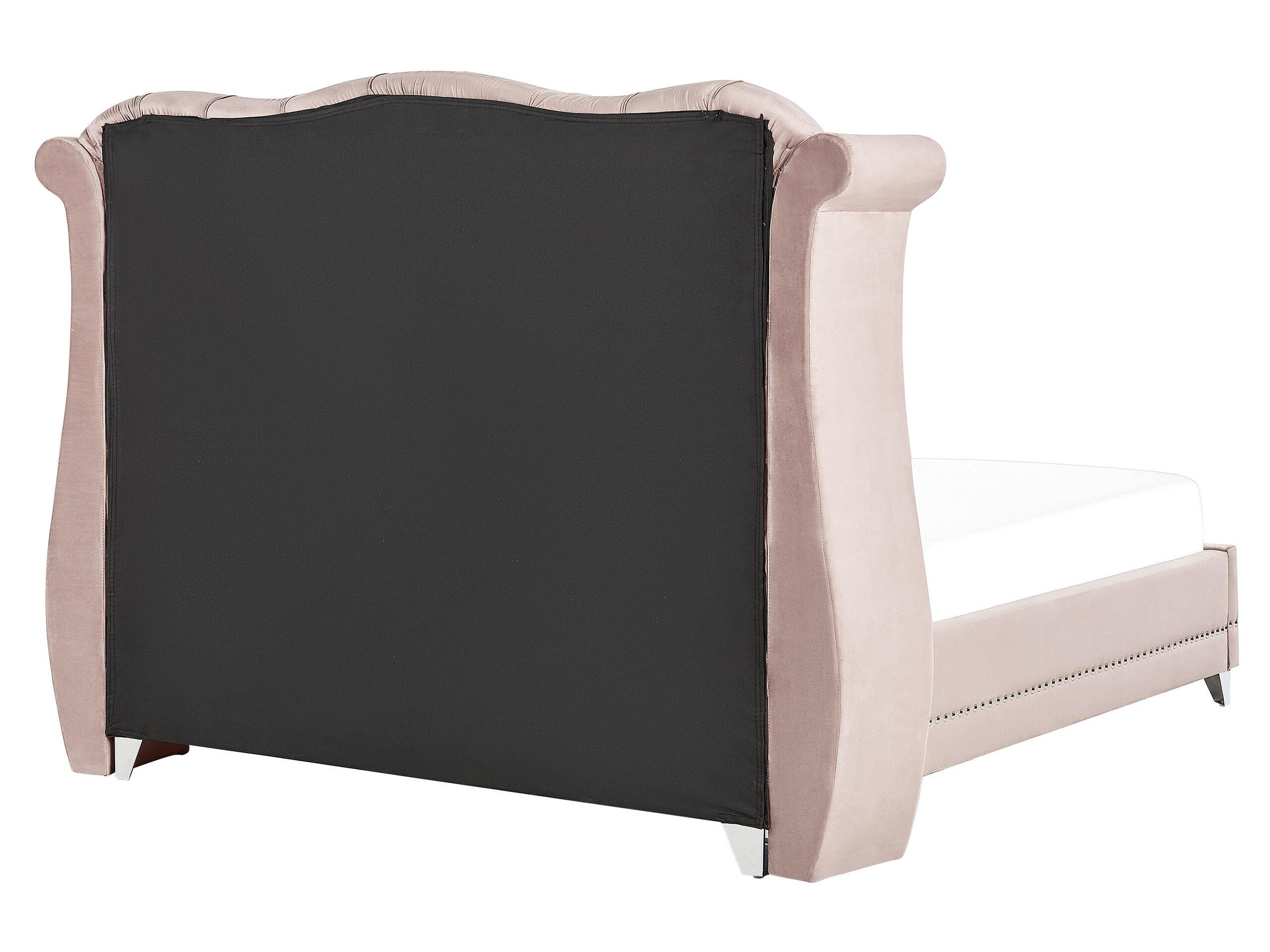 Beliani Bett mit Lattenrost aus Samtstoff Klassisch AYETTE