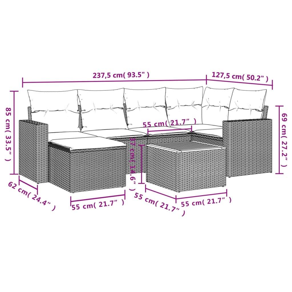VidaXL Garten sofagarnitur poly-rattan