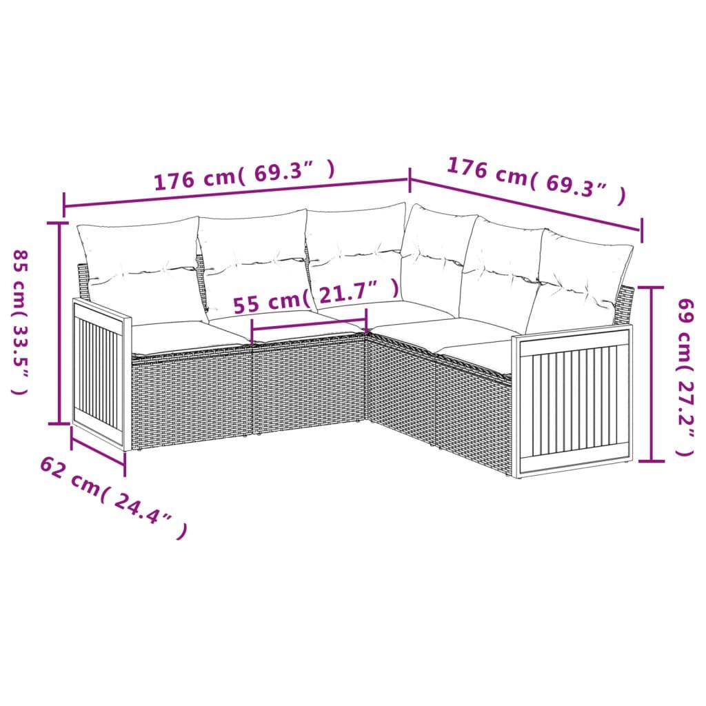 VidaXL Garten sofagarnitur poly-rattan