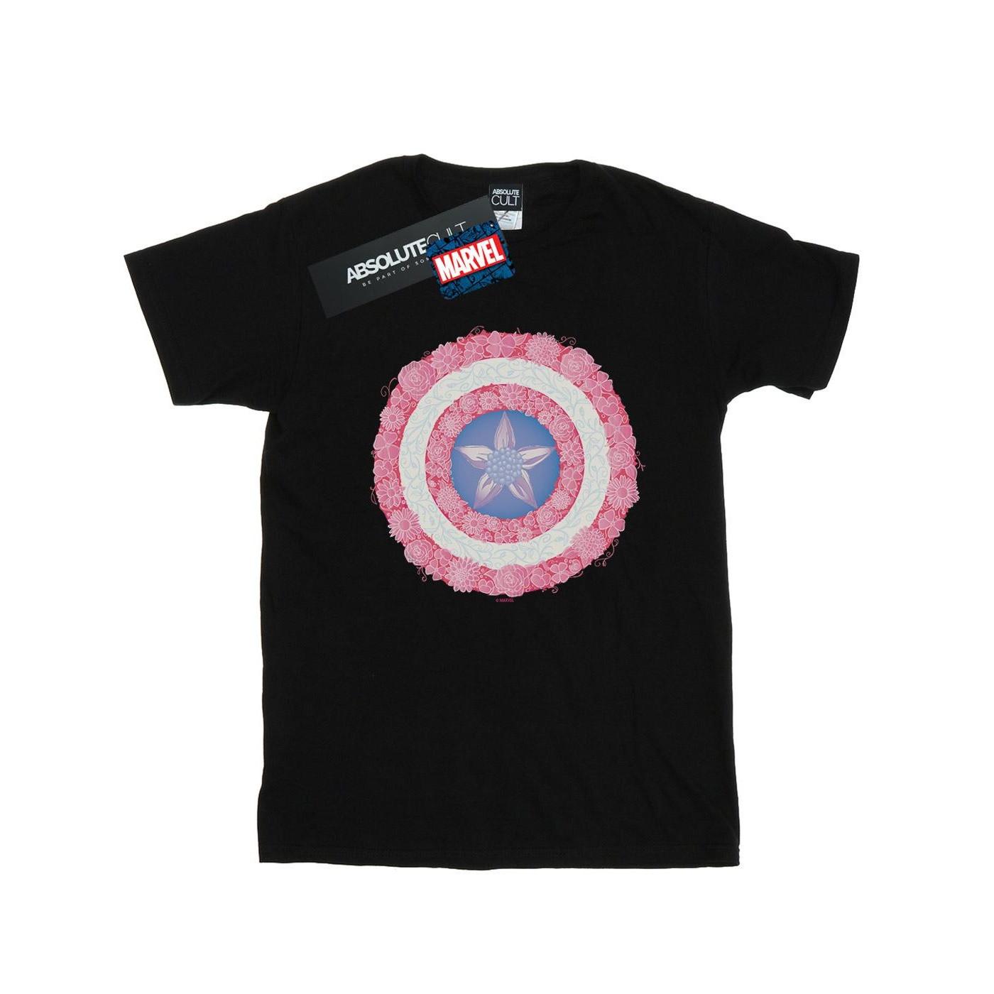 MARVEL Captain America Floral Shield Graphic Print T-Shirt