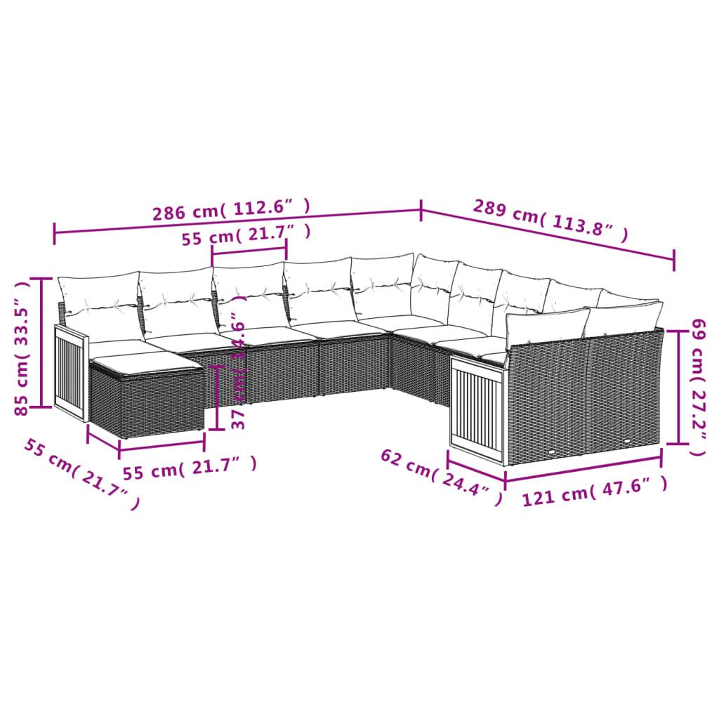 VidaXL Garten sofagarnitur poly-rattan