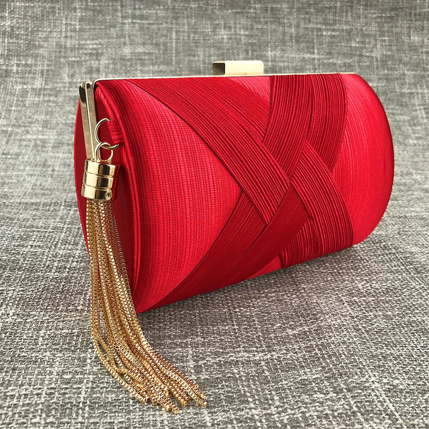 Only-bags.store Abend Clutches Tasche Satin Hochzeit Party Abend Tasche Quaste Anhänger Abend Clutches Tasche Satin Hochzeit Party Abend Tasche Quaste Anhänger