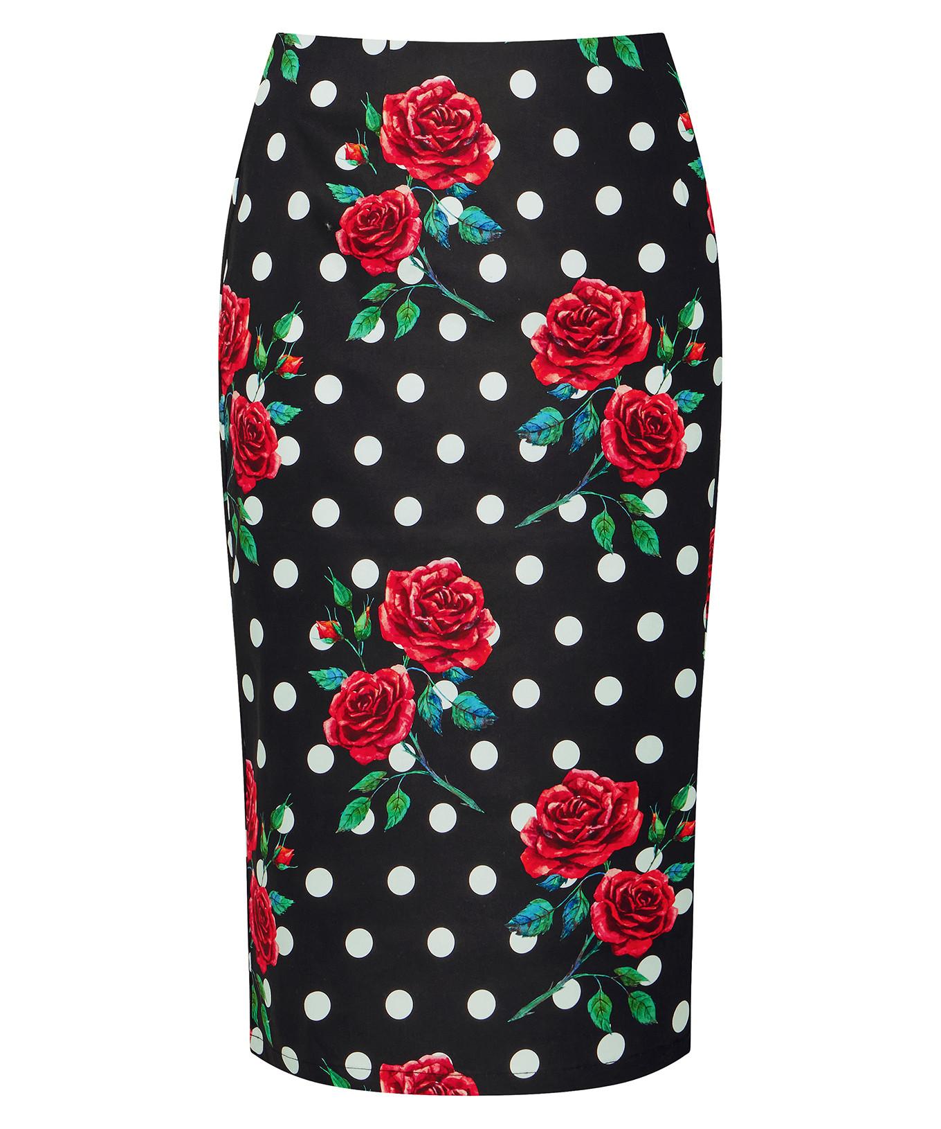 Joe Browns Gepunkteter Bleistiftrock mit Rosenmuster