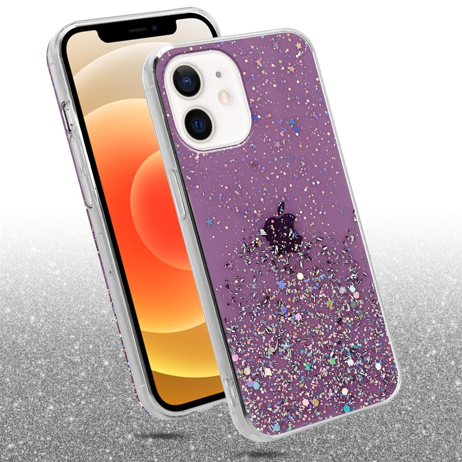 Cadorabo Hülle für Apple iPhone 12 MINI TPU Silikon mit funkelnden Glitter