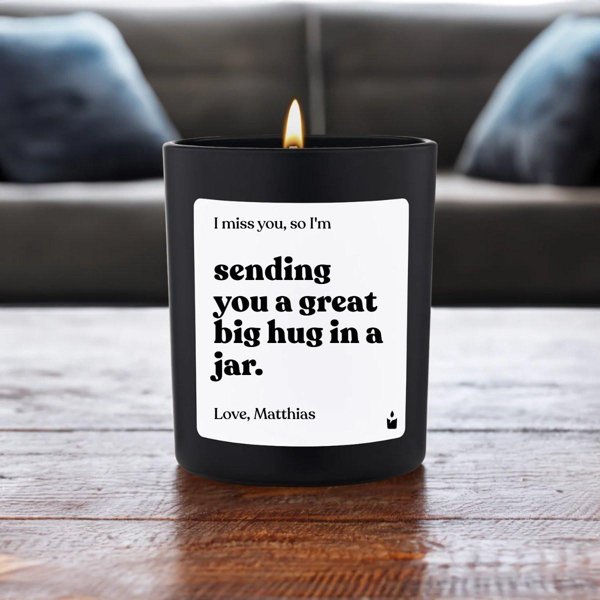 CandleHand Duftkerze Woody I miss you, so I'm sending you a great big hug in a jar.